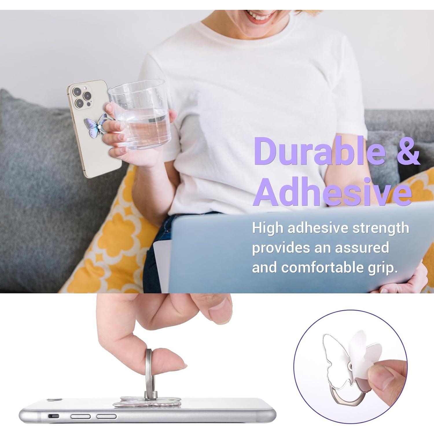 Soporte de Anillo para Teléfono Móvil AOZUO 3 PCS Mariposa