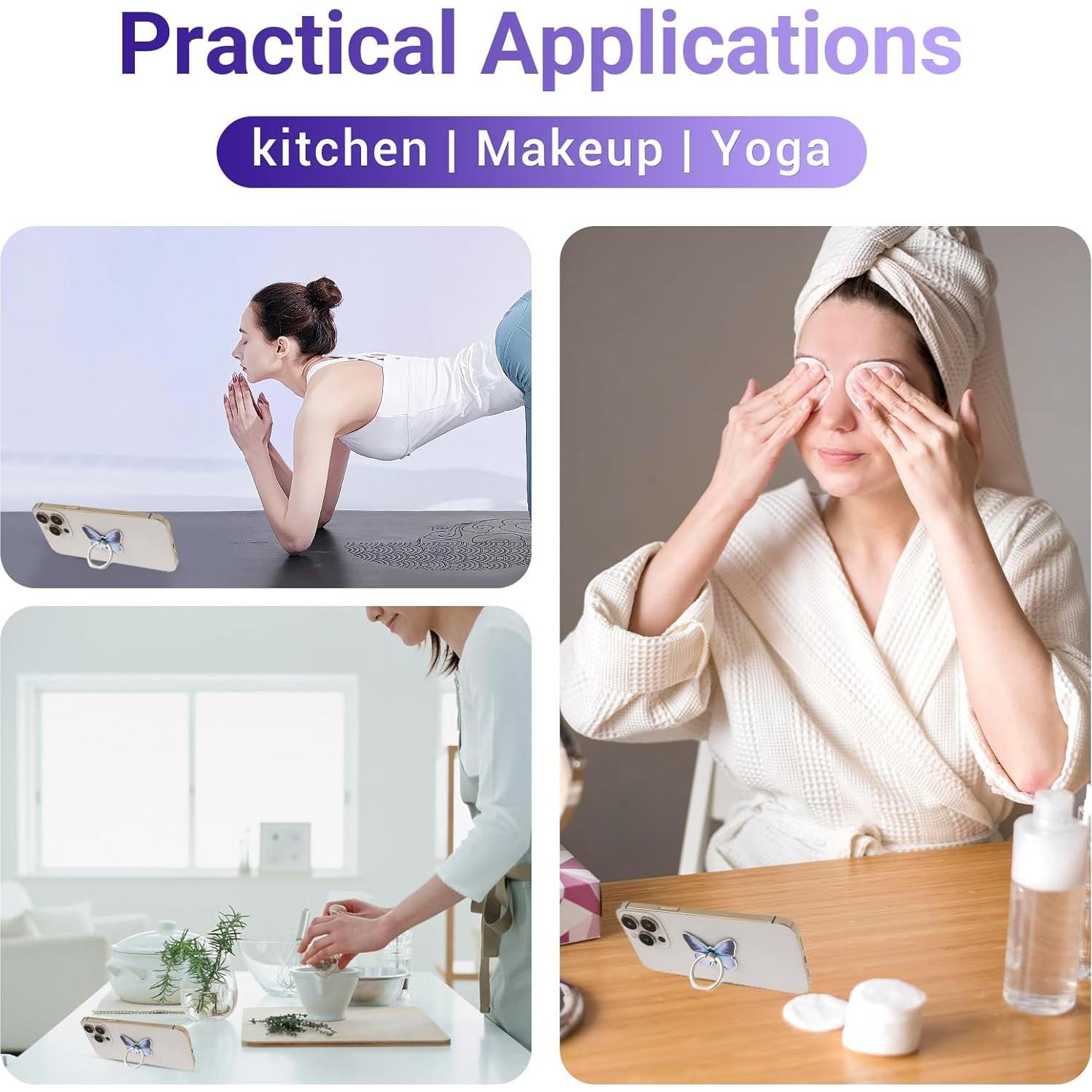 Soporte de Anillo para Teléfono Móvil AOZUO 3 PCS Mariposa