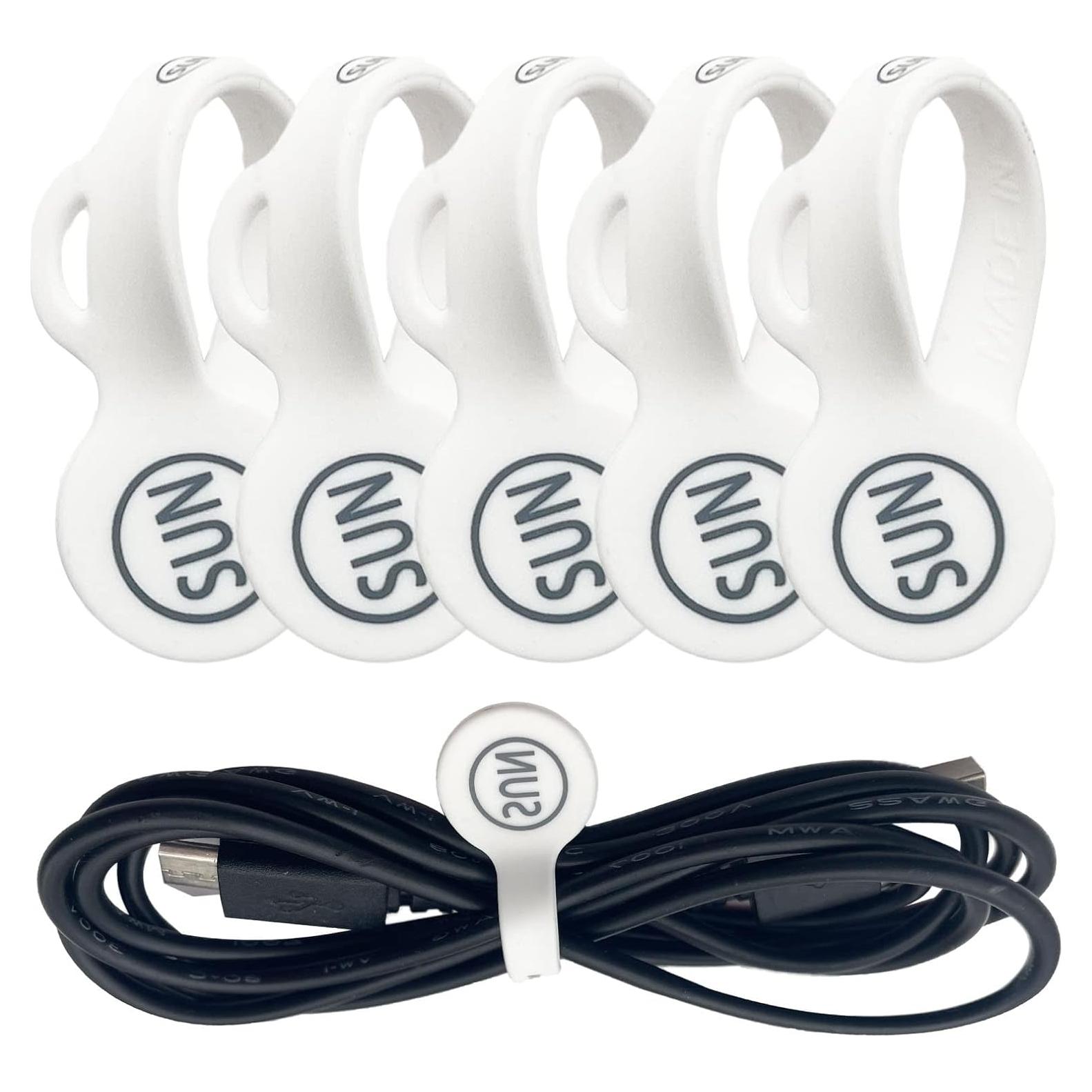 Clips Magnéticos para Cables SUNFICON - Paquete de 5 Blancos