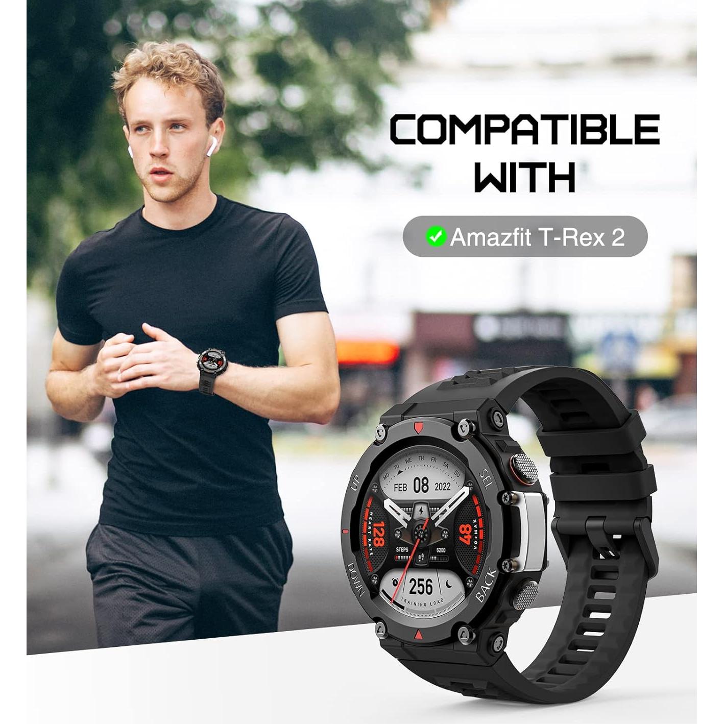Correa de Reloj MoKo para Amazfit T-Rex 2 - Silicona Suave Negra