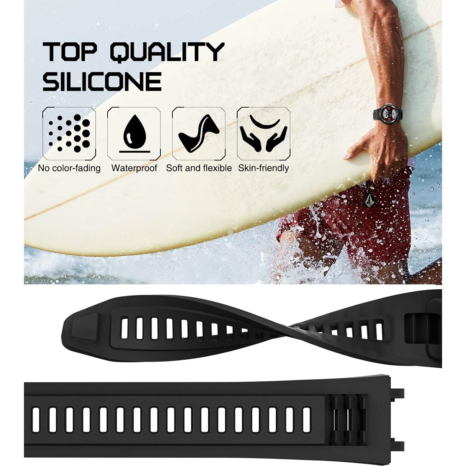 Correa de Reloj MoKo para Amazfit T-Rex 2 - Silicona Suave Negra