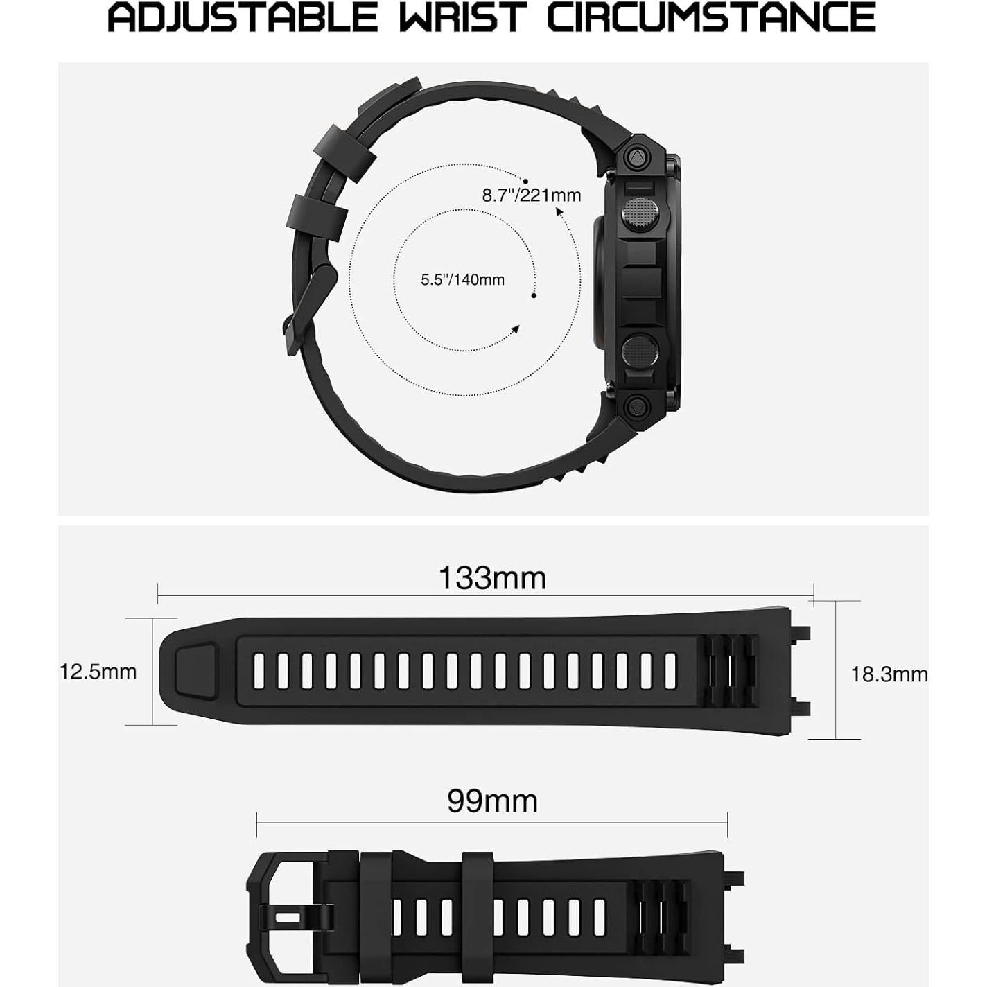 Correa de Reloj MoKo para Amazfit T-Rex 2 - Silicona Suave Negra