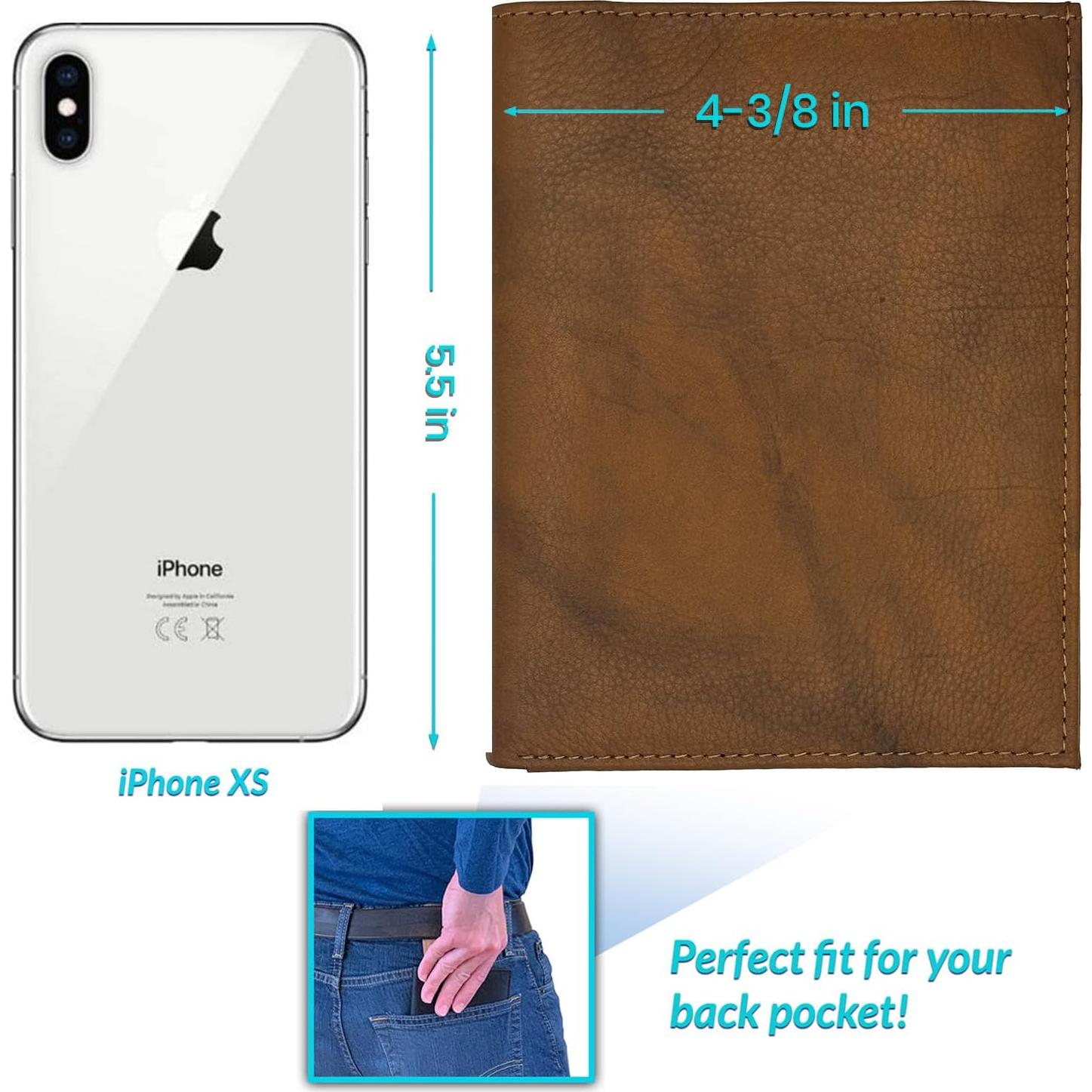 Billetera de Pasaporte de Cuero Genuino RFID Color Silla Antigua