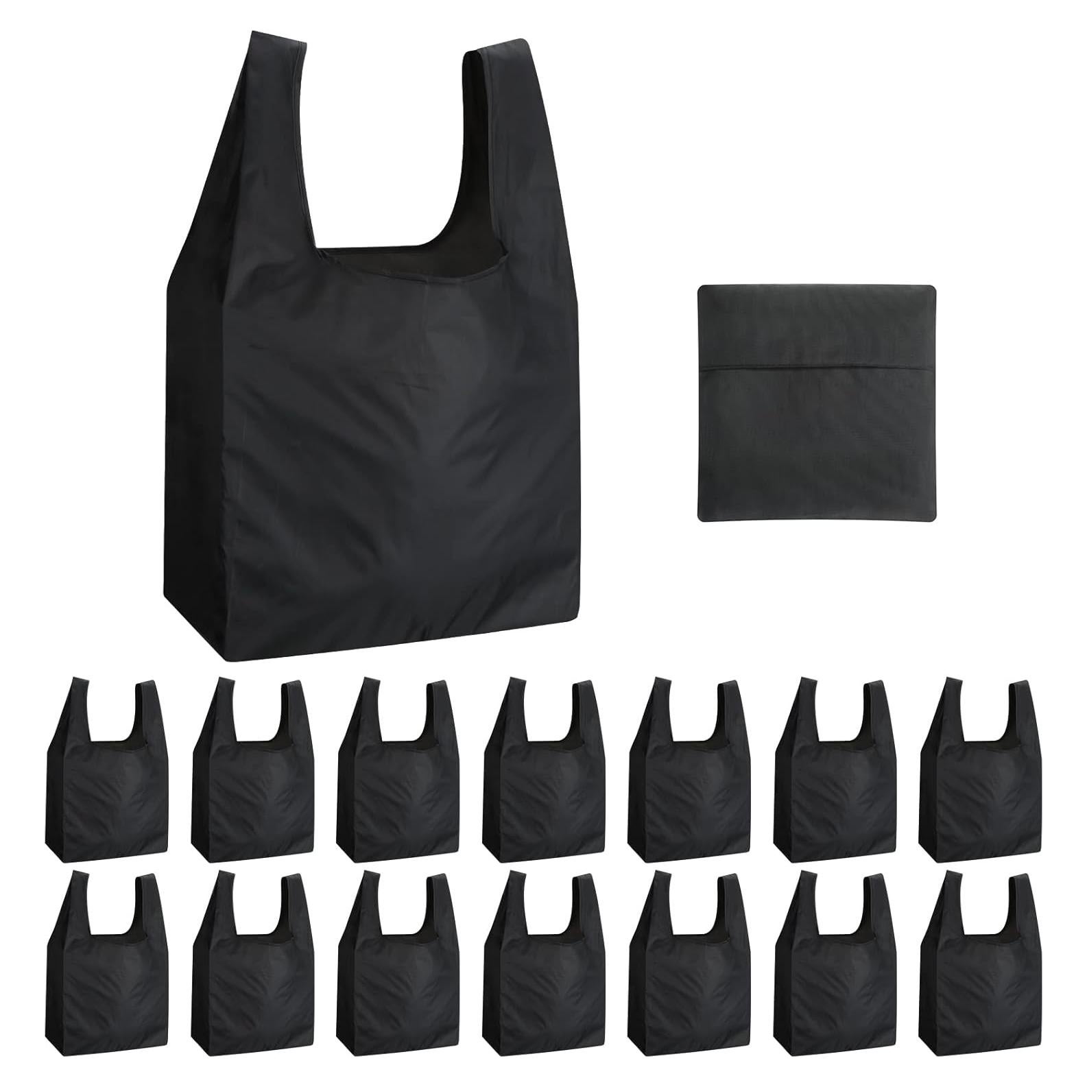 Chumia 50 Bolsas de Compras Reutilizables Plegables Negras