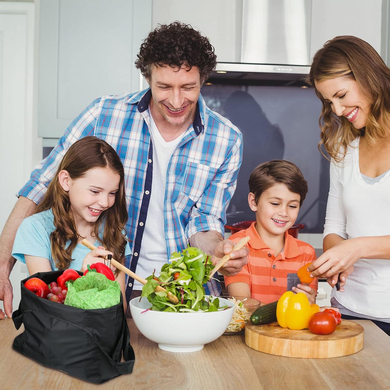 Chumia 50 Bolsas de Compras Reutilizables Plegables Negras