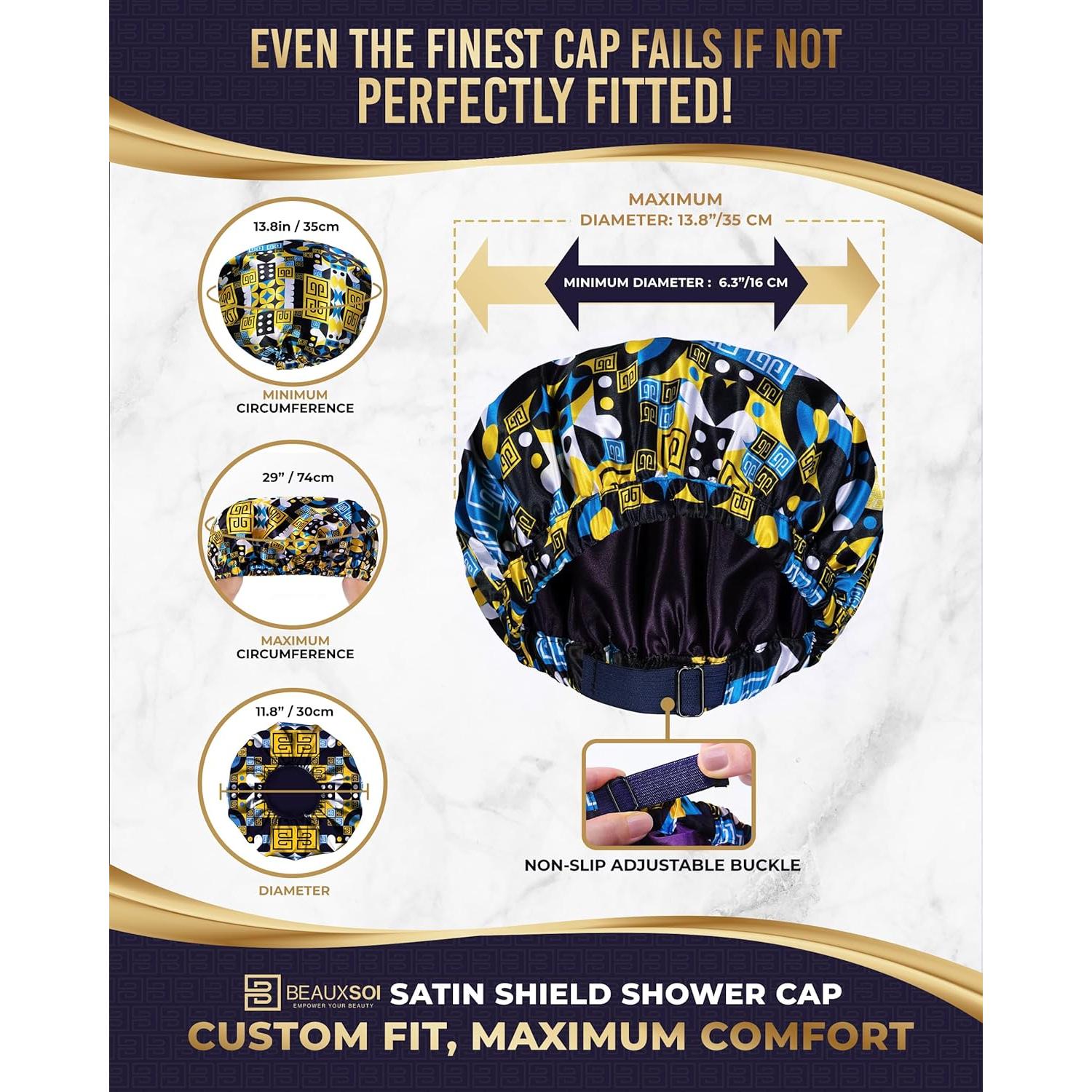 Gorro de Ducha Reutilizable Impermeable Beauxsoi - Satén Ajustable
