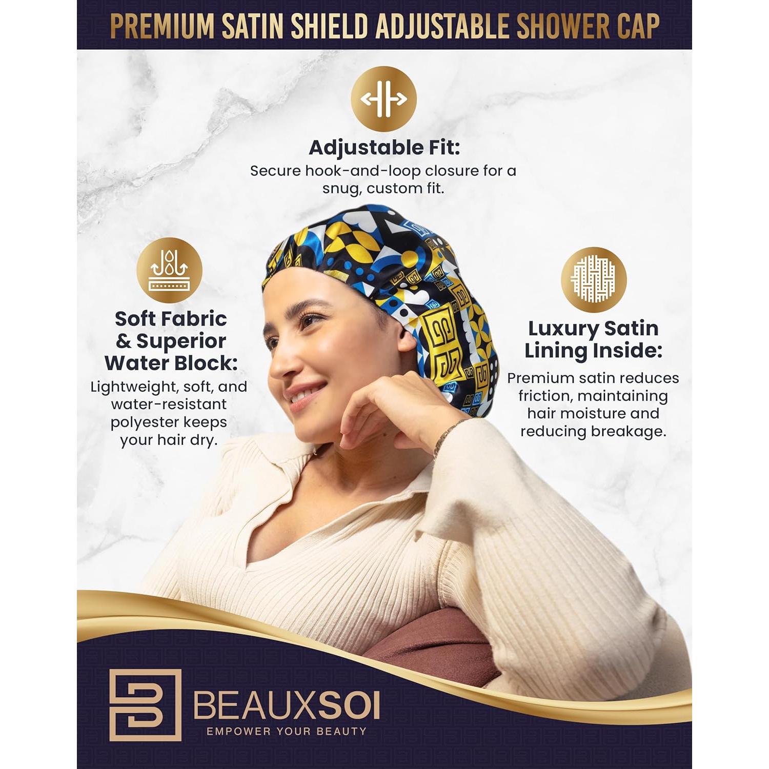 Gorro de Ducha Reutilizable Impermeable Beauxsoi - Satén Ajustable