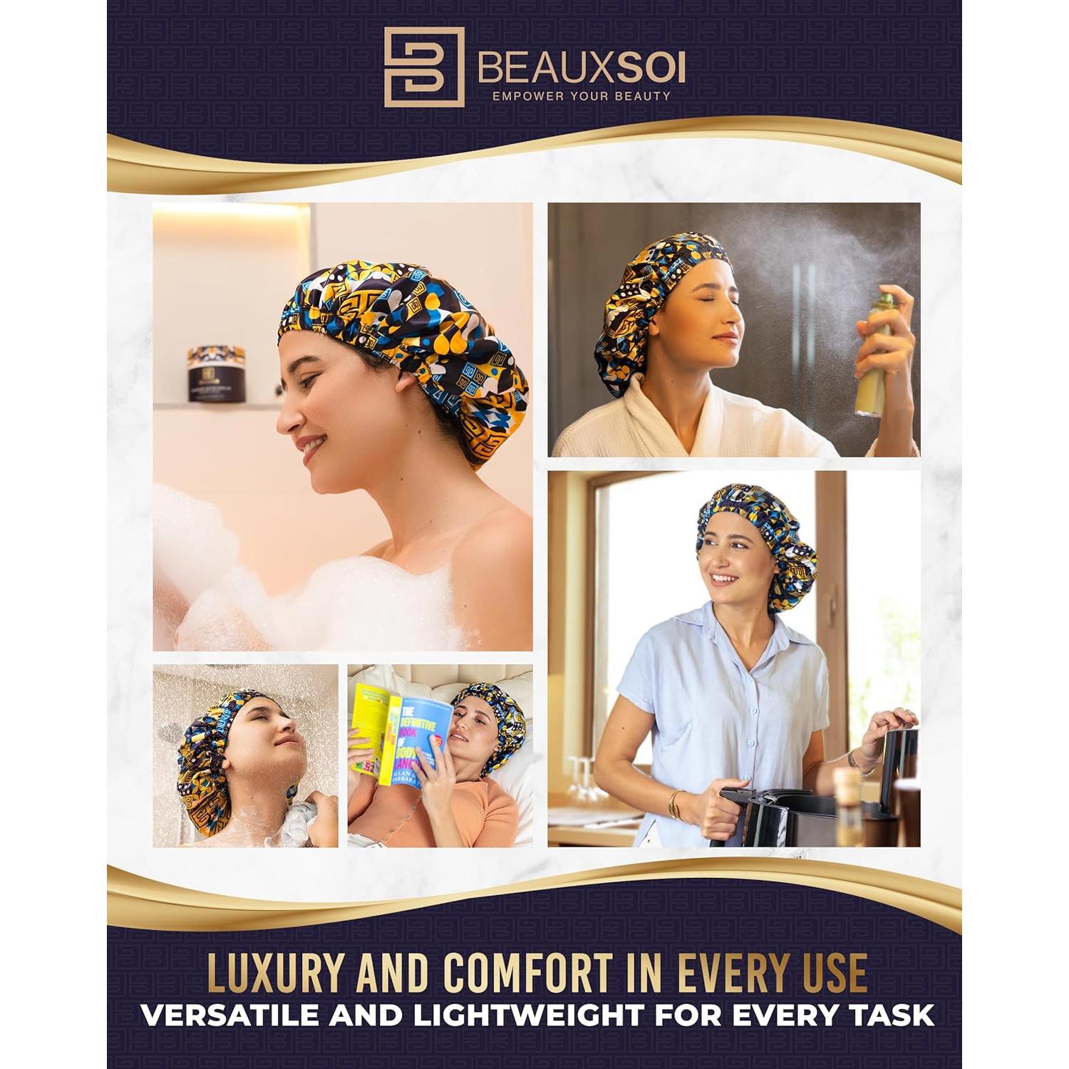 Gorro de Ducha Reutilizable Impermeable Beauxsoi - Satén Ajustable