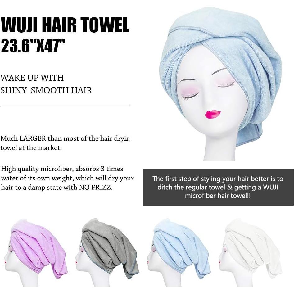 Toalla de Microfibra Tancano Grande 60x120cm Anti-Frizz Azul Claro