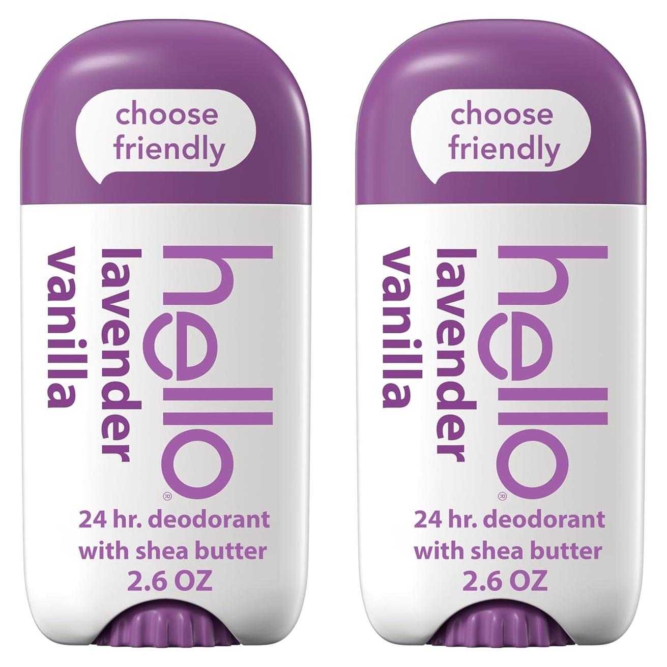 Desodorante Sin Aluminio Hola Lavanda y Vainilla 74g x2