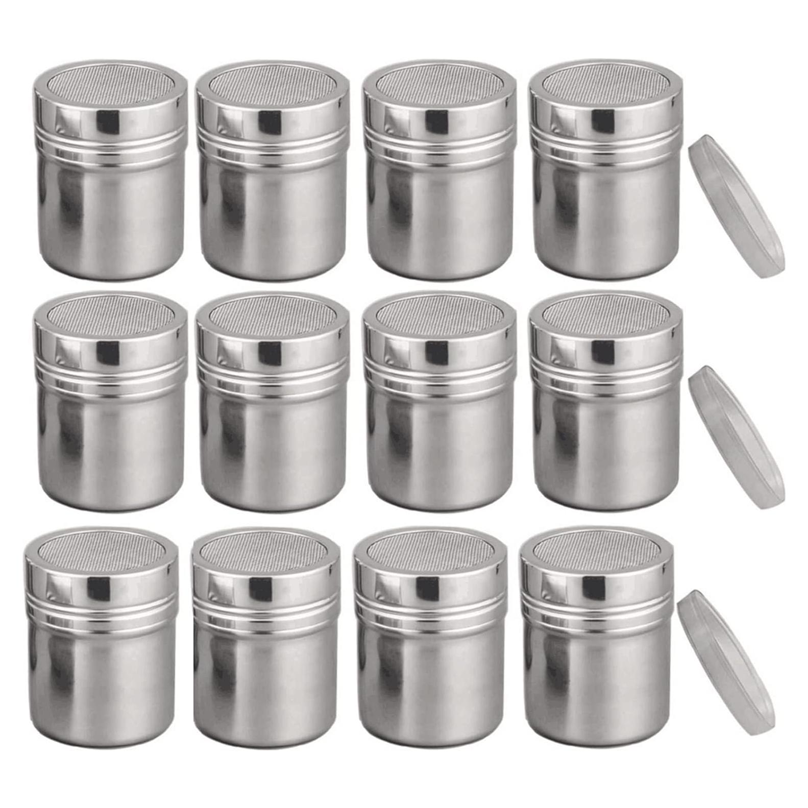 Tamiz de acero inoxidable FEOOWV con tapa 12Pcs 5cm