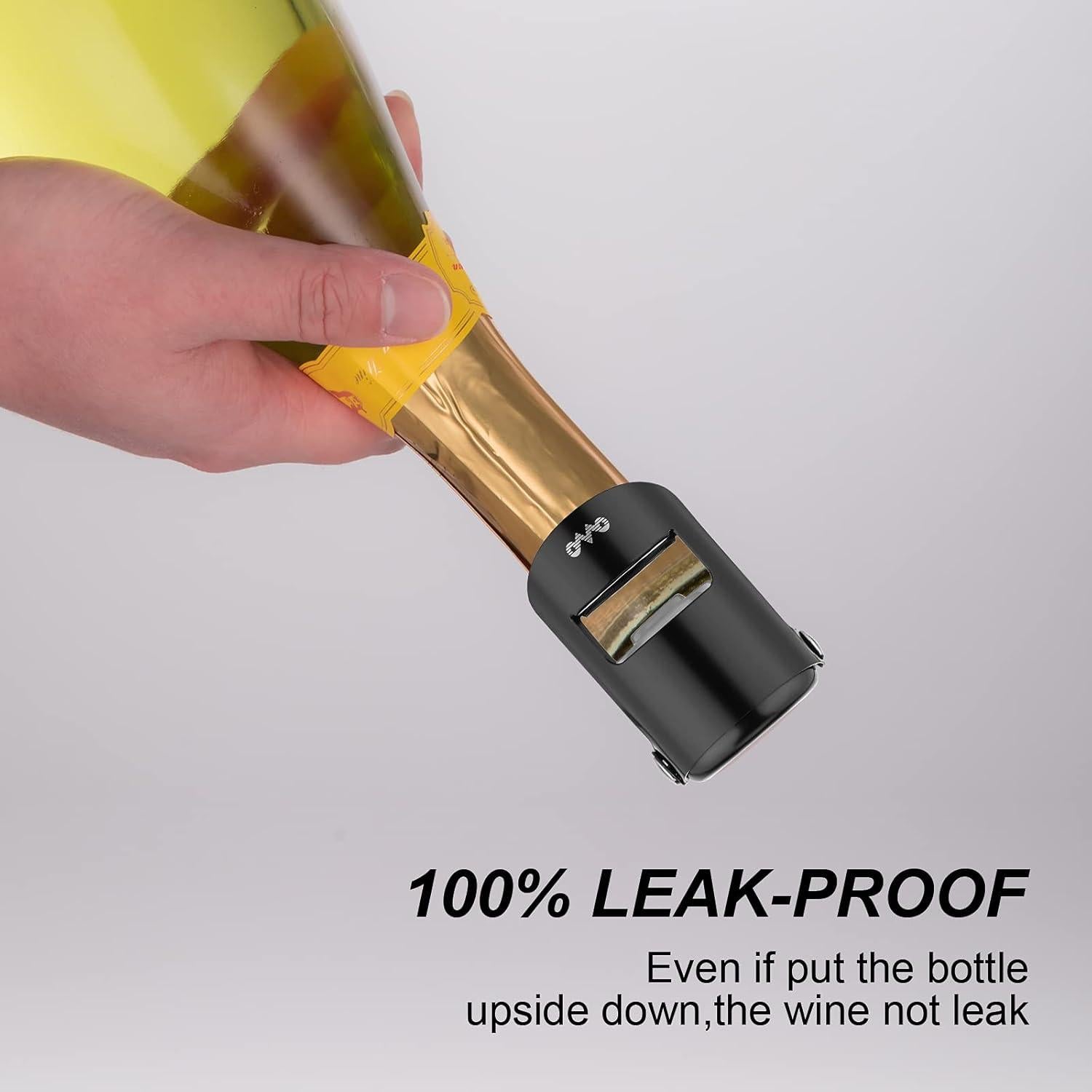 Tapones para Champán OWO Acero Inoxidable 2 Paquete Negro