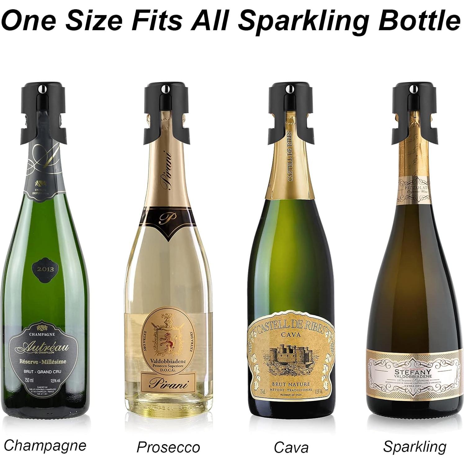 Tapones para Champán OWO Acero Inoxidable 2 Paquete Negro