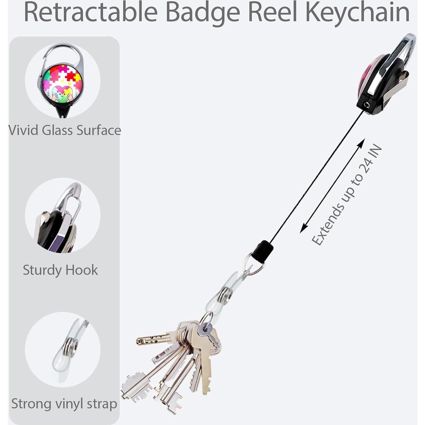 Portador de Insignia Retráctil DMLSKY Autismo 2 Colores