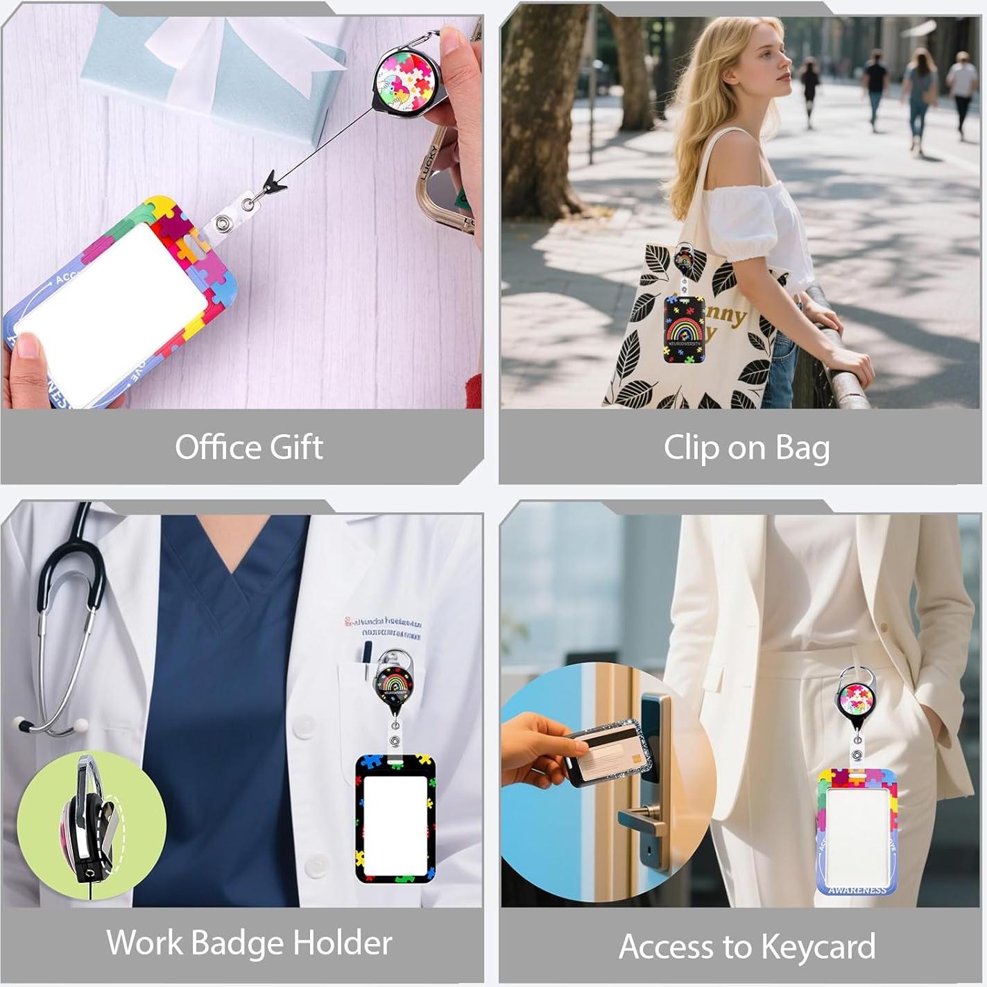 Portador de Insignia Retráctil DMLSKY Autismo 2 Colores