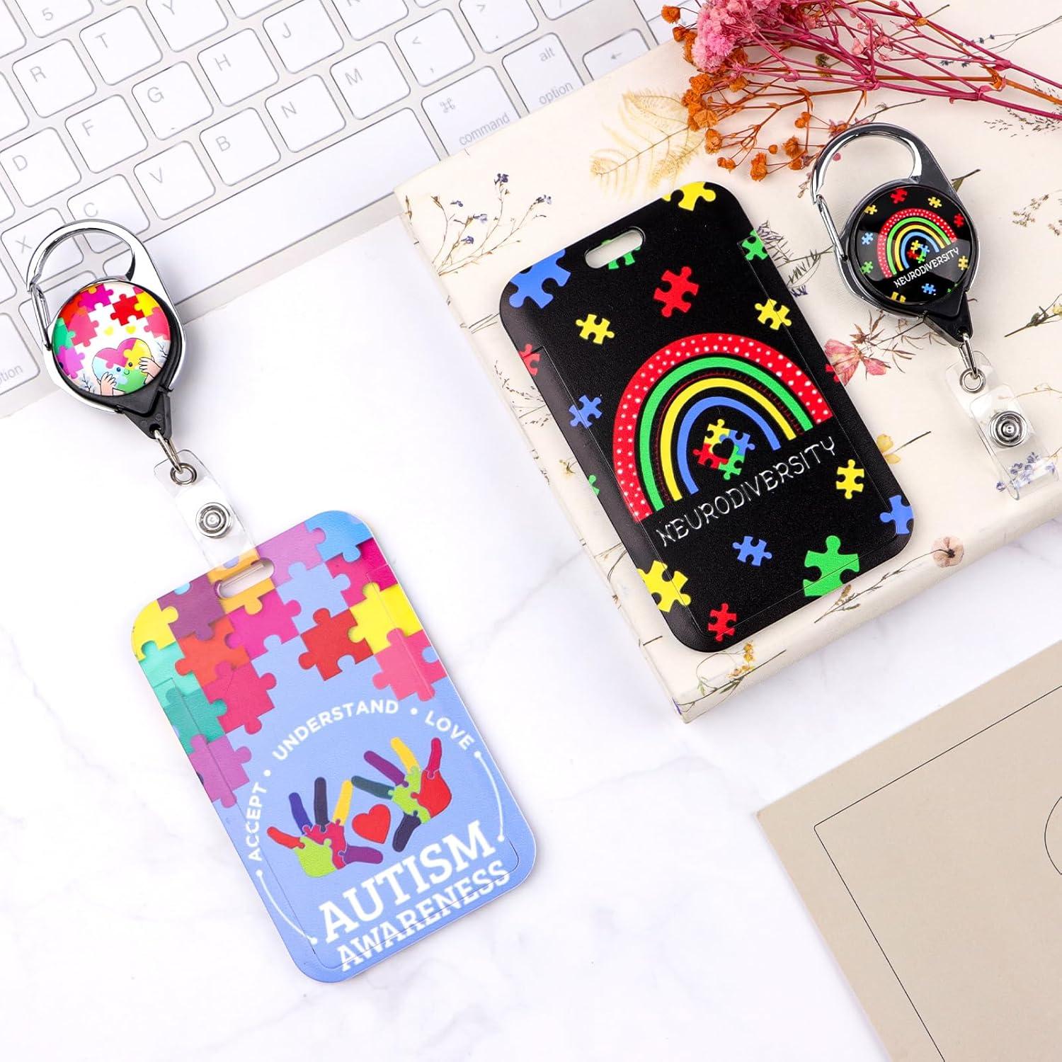 Portador de Insignia Retráctil DMLSKY Autismo 2 Colores