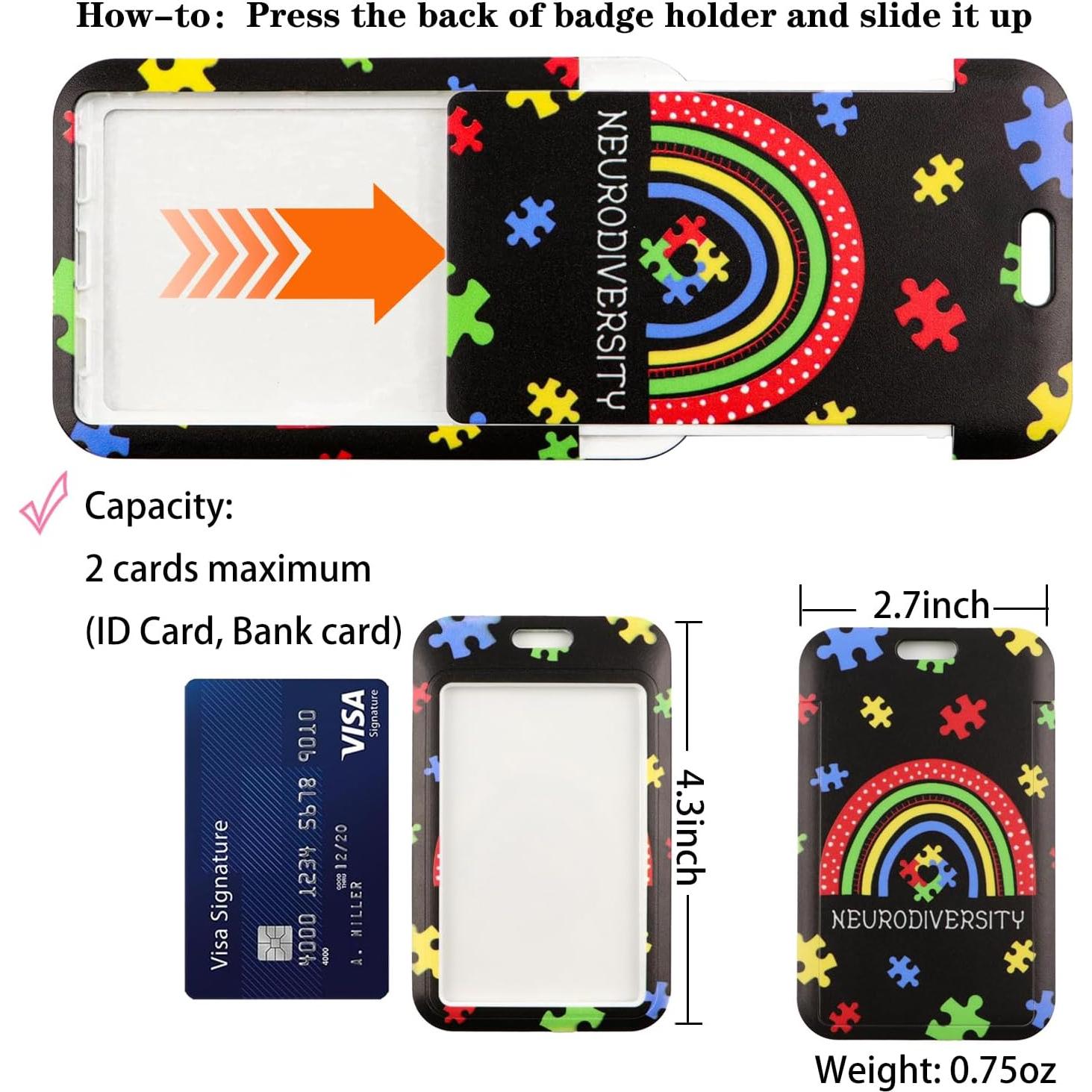 Portador de Insignia Retráctil DMLSKY Autismo 2 Colores