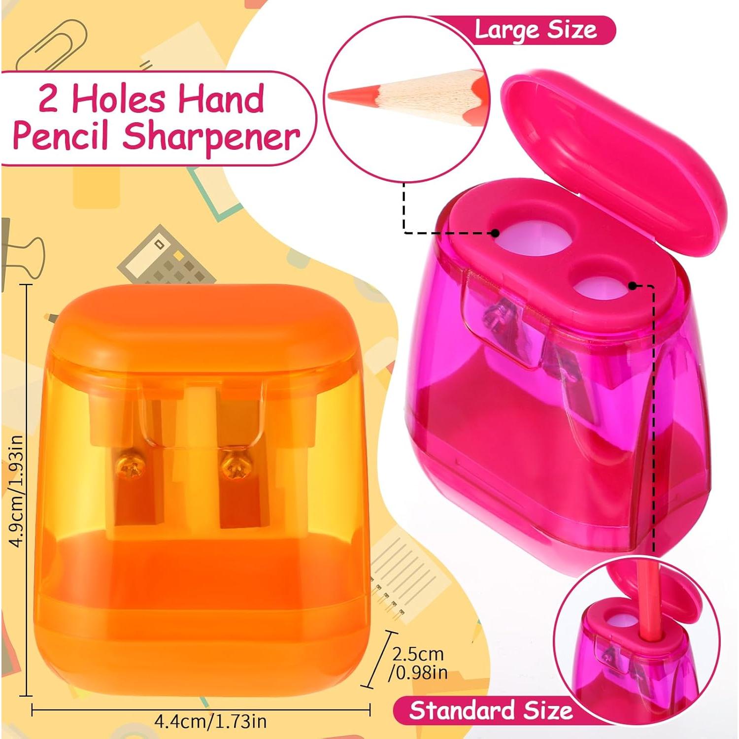 12 Sacapuntas Manuales Chivertion Doble Agujero Colores Vivos