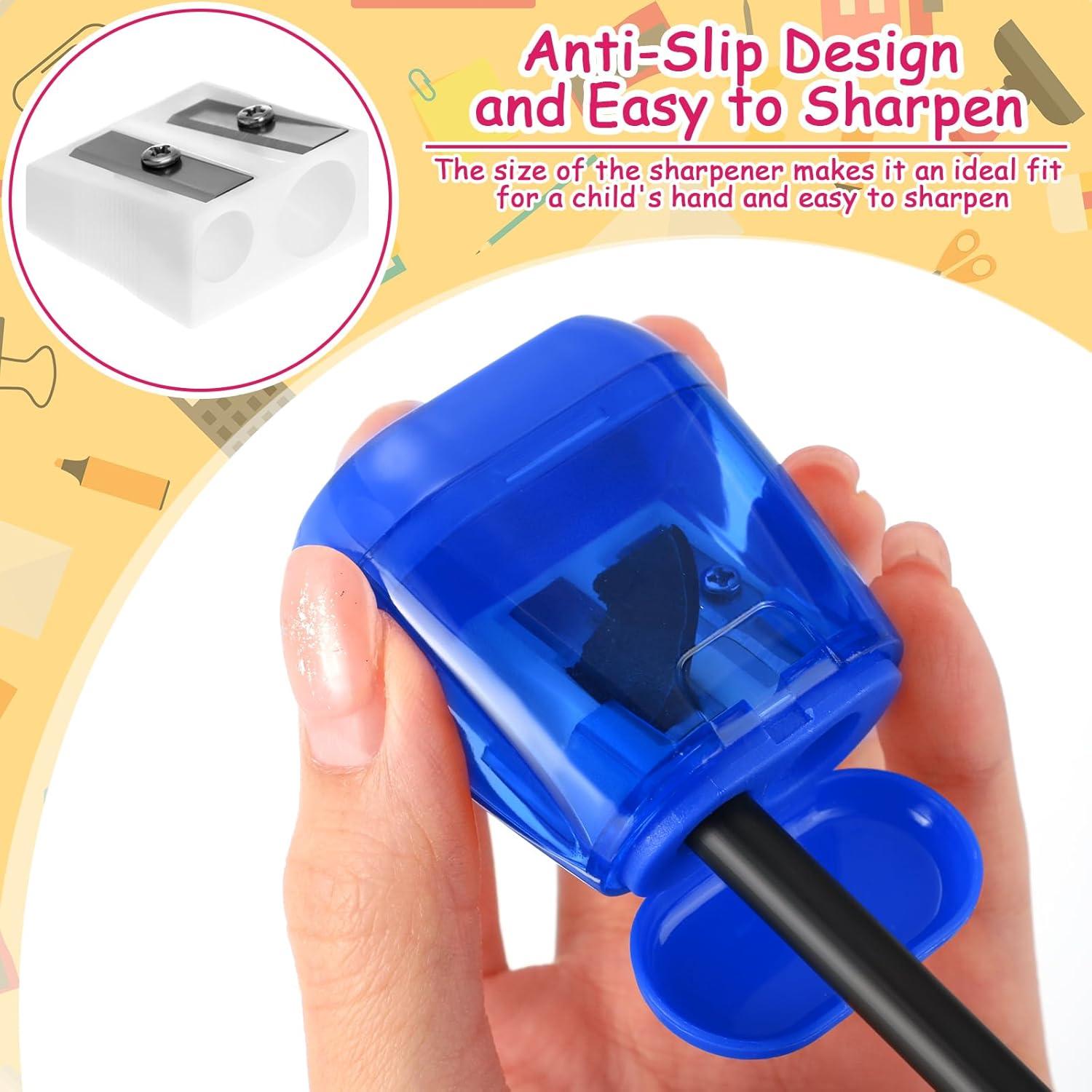 12 Sacapuntas Manuales Chivertion Doble Agujero Colores Vivos