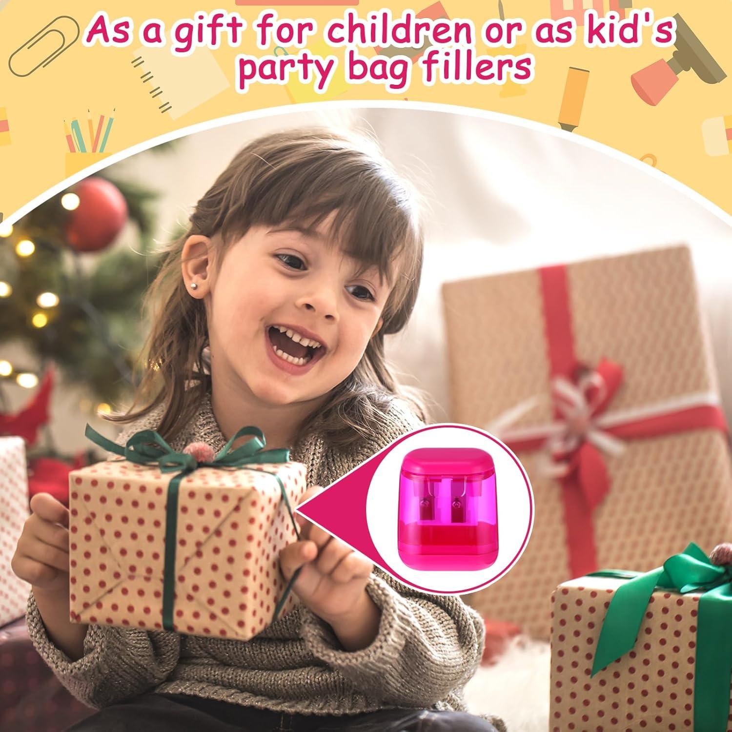 12 Sacapuntas Manuales Chivertion Doble Agujero Colores Vivos