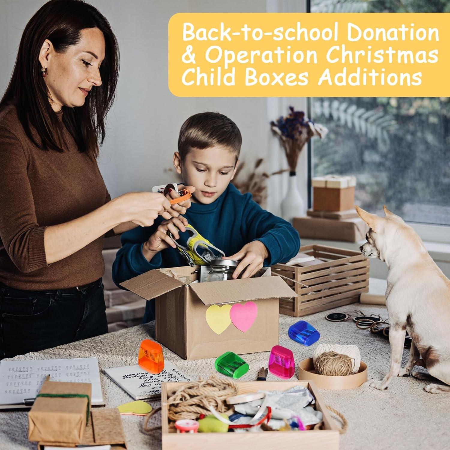 12 Sacapuntas Manuales Chivertion Doble Agujero Colores Vivos