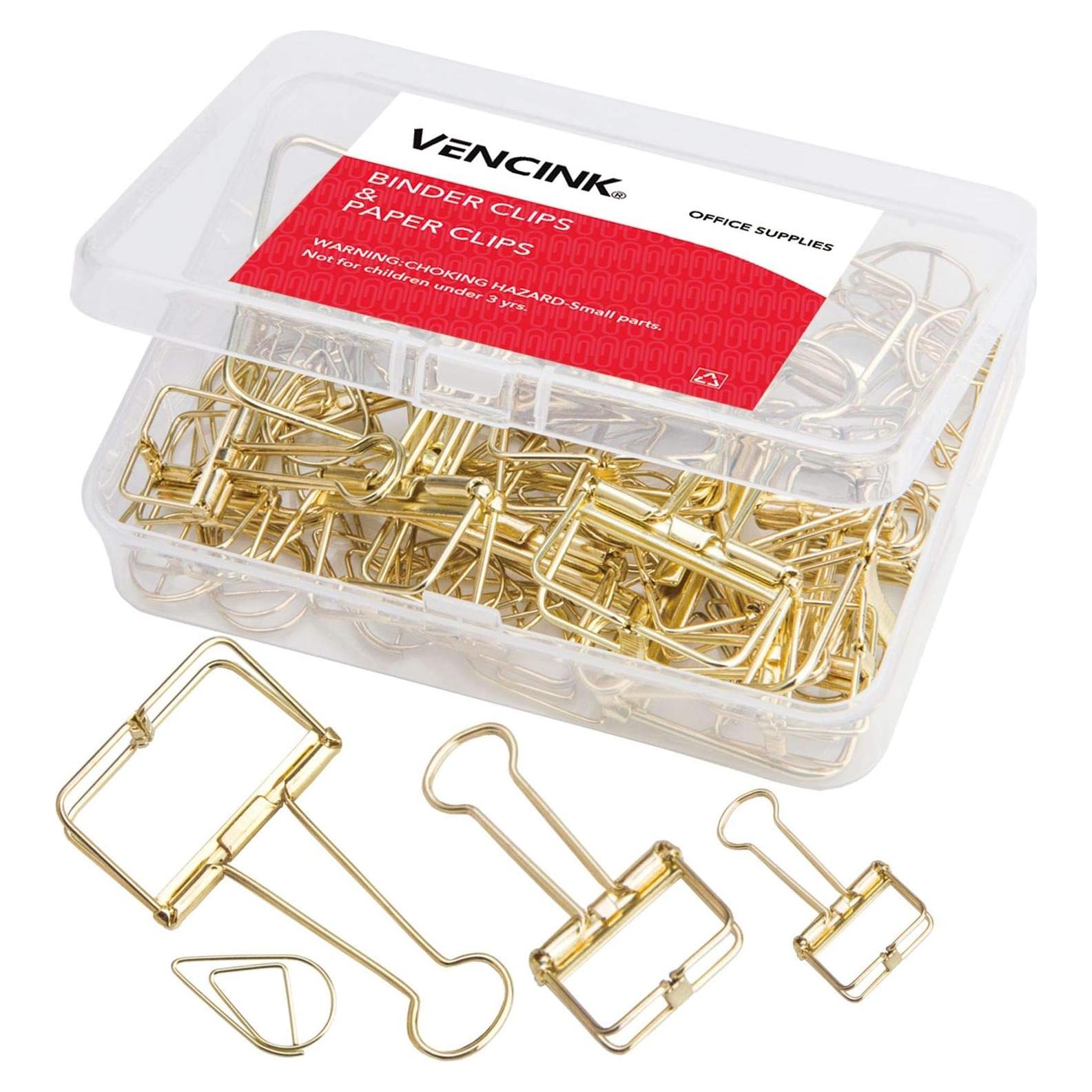 Set de 38 Clips de Papel Dorados VENCINK - Variados