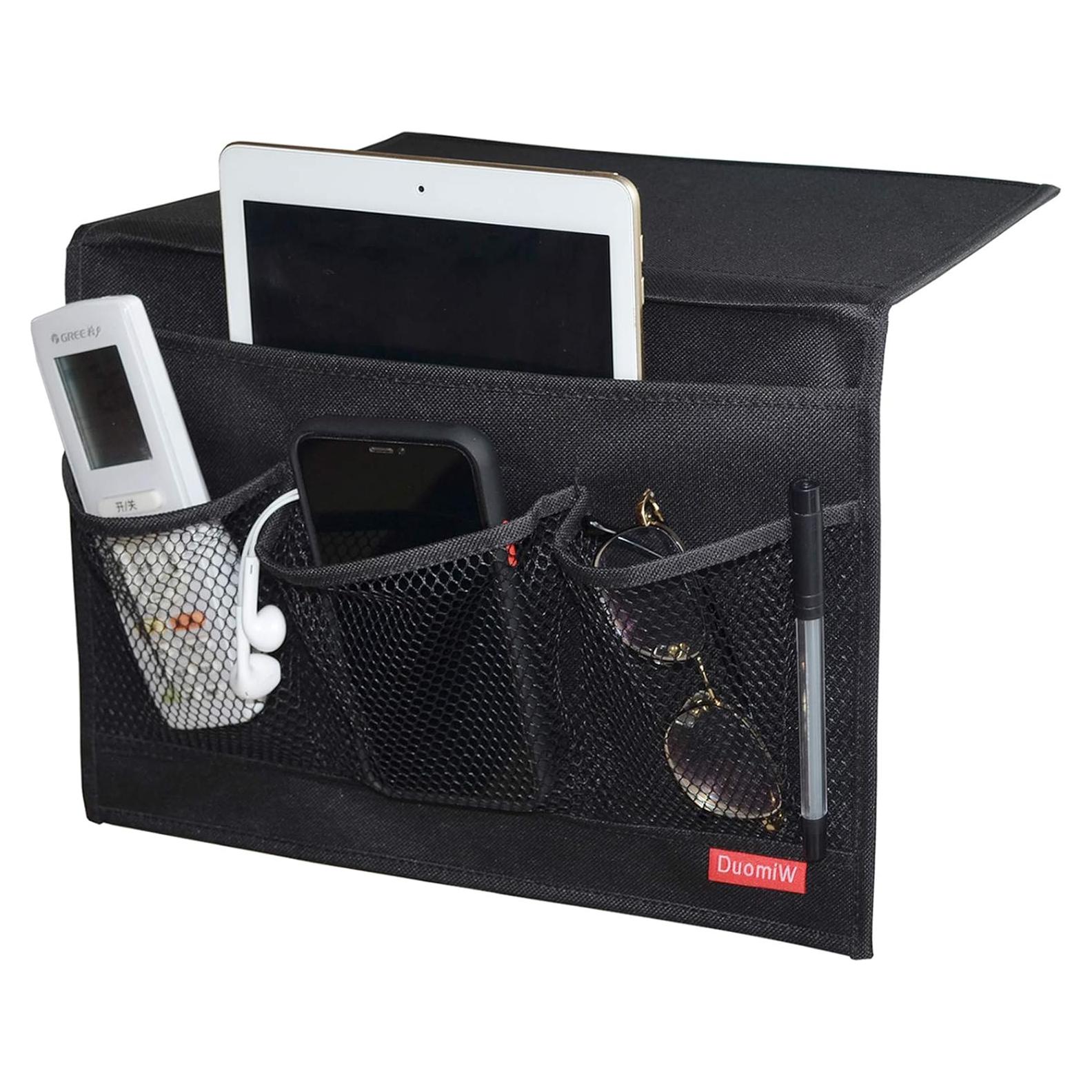 Organizador de Cama DuomiW Negro con 3 Bolsillos de Malla