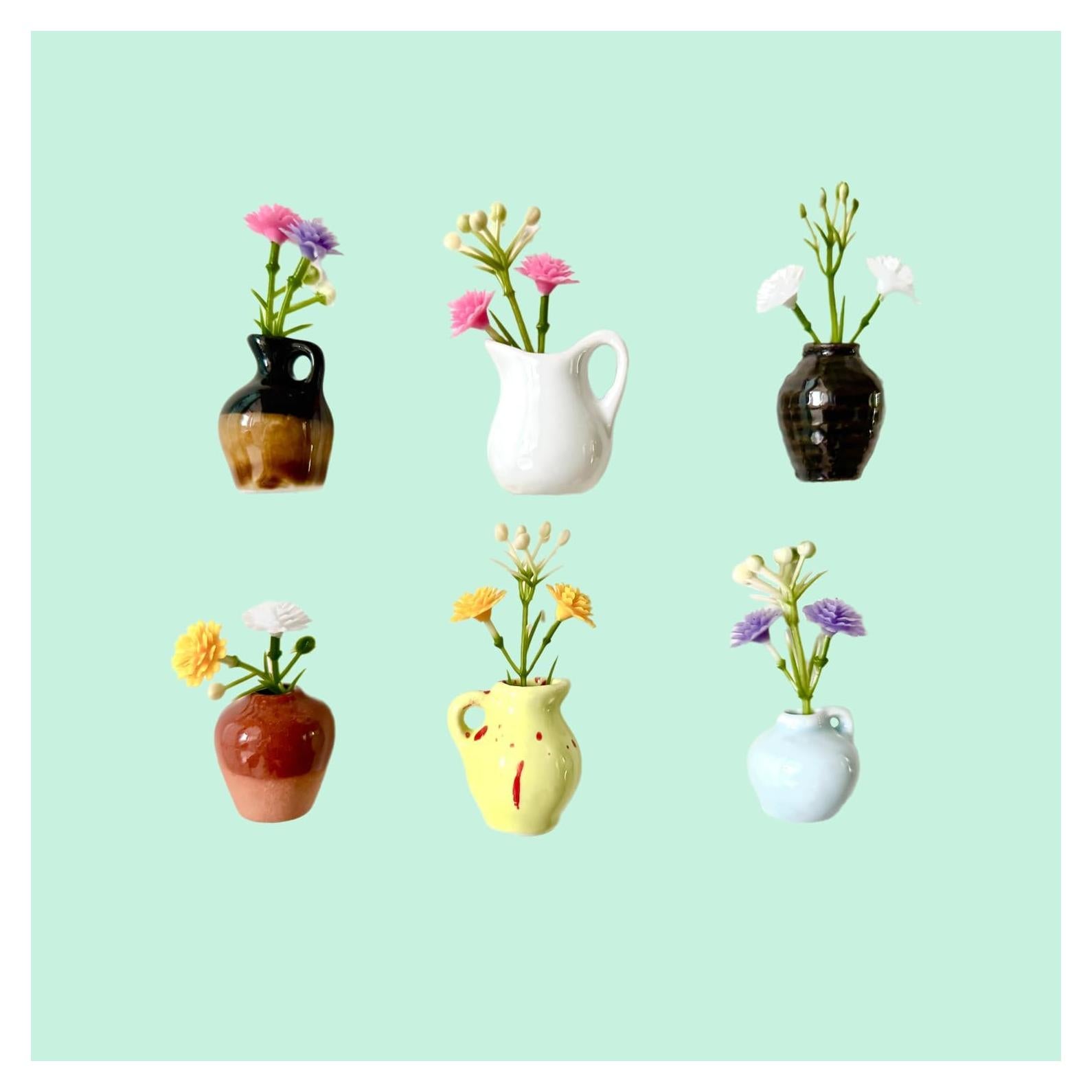 Imanes de Jarrón Mini DUMPILL 6 Piezas Cerámica Multicolor