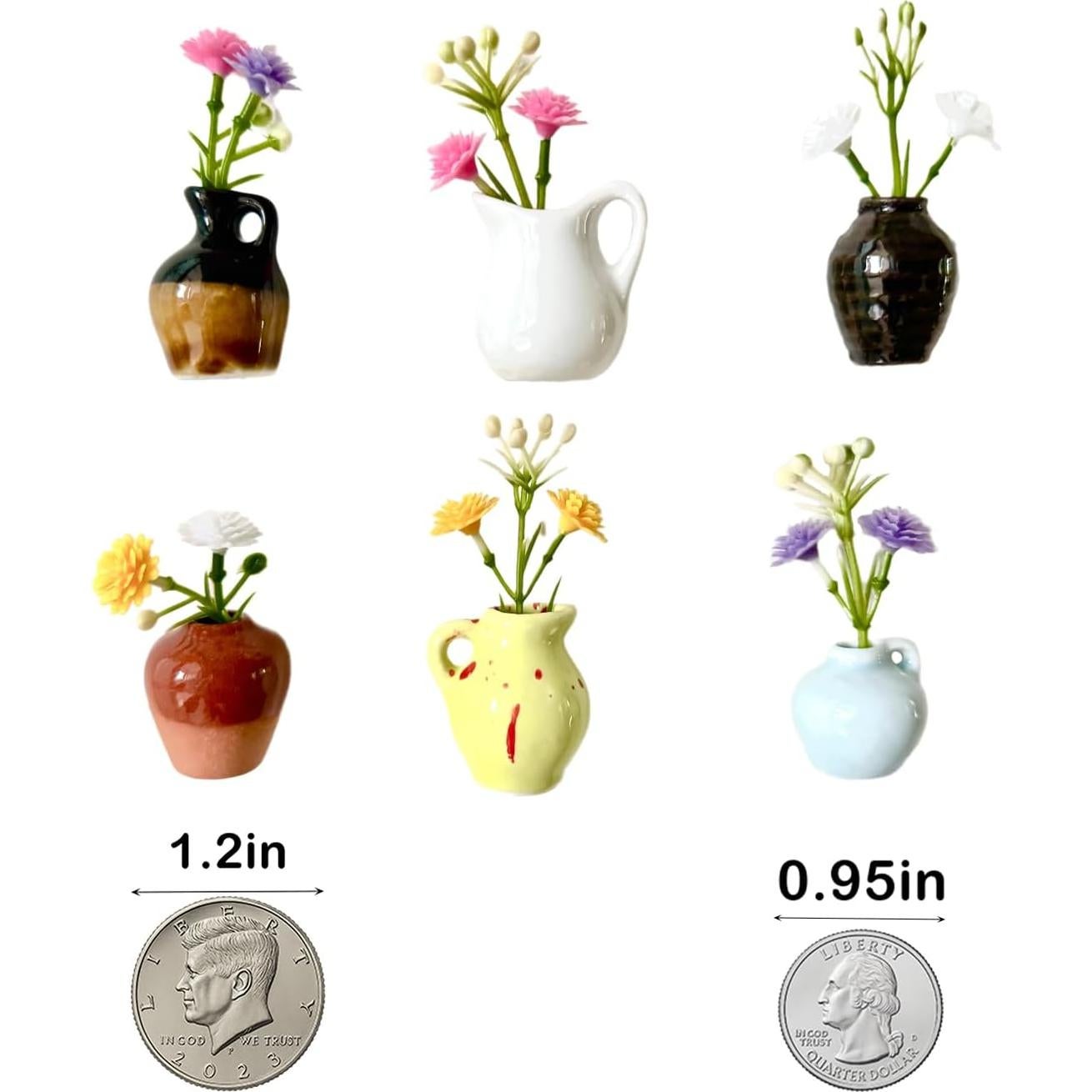 Imanes de Jarrón Mini DUMPILL 6 Piezas Cerámica Multicolor