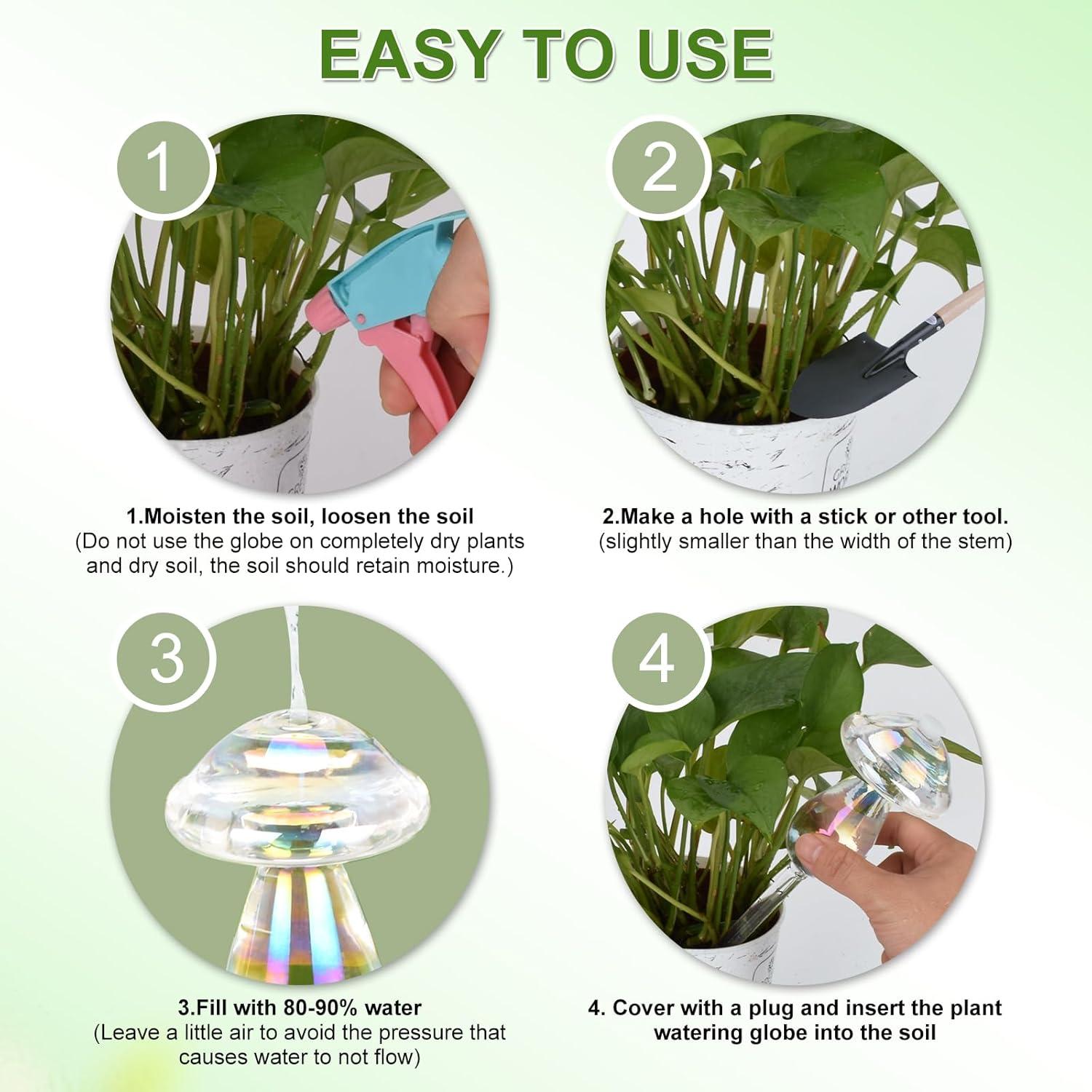 Esferas de Riego Automático Laawe 2PCS Vidrio Arcoíris 150ml