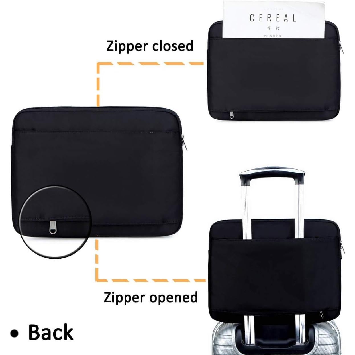 Funda acolchada para laptop ODTEX 13-14" negra con estuche