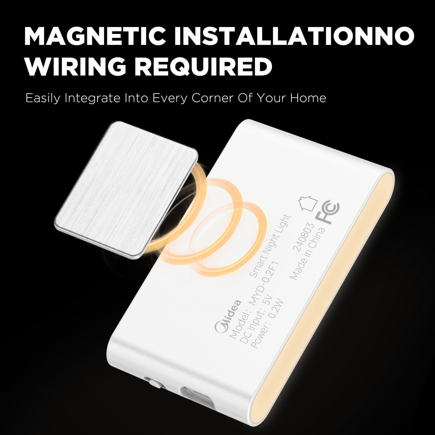 Luces Nocturnas Recargables Midea 2 Paquetes con Sensor