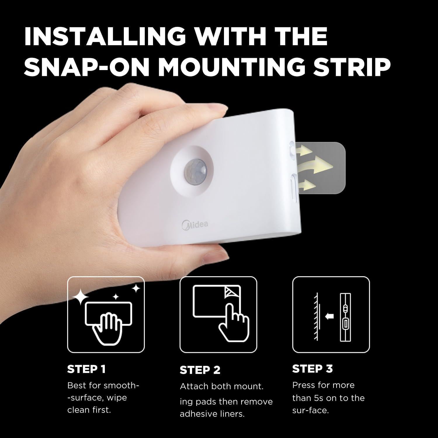 Luces Nocturnas Recargables Midea 2 Paquetes con Sensor