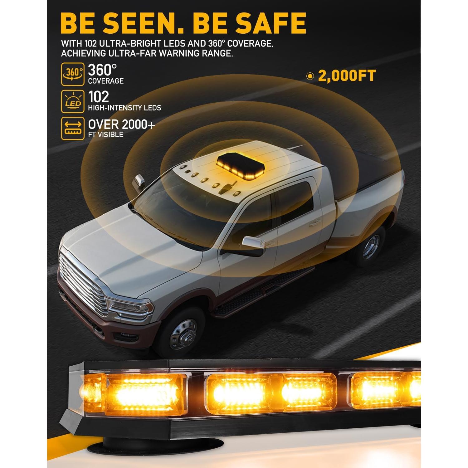 Barra de Luces Estroboscópicas HLauto 406D 102 LED Ámbar