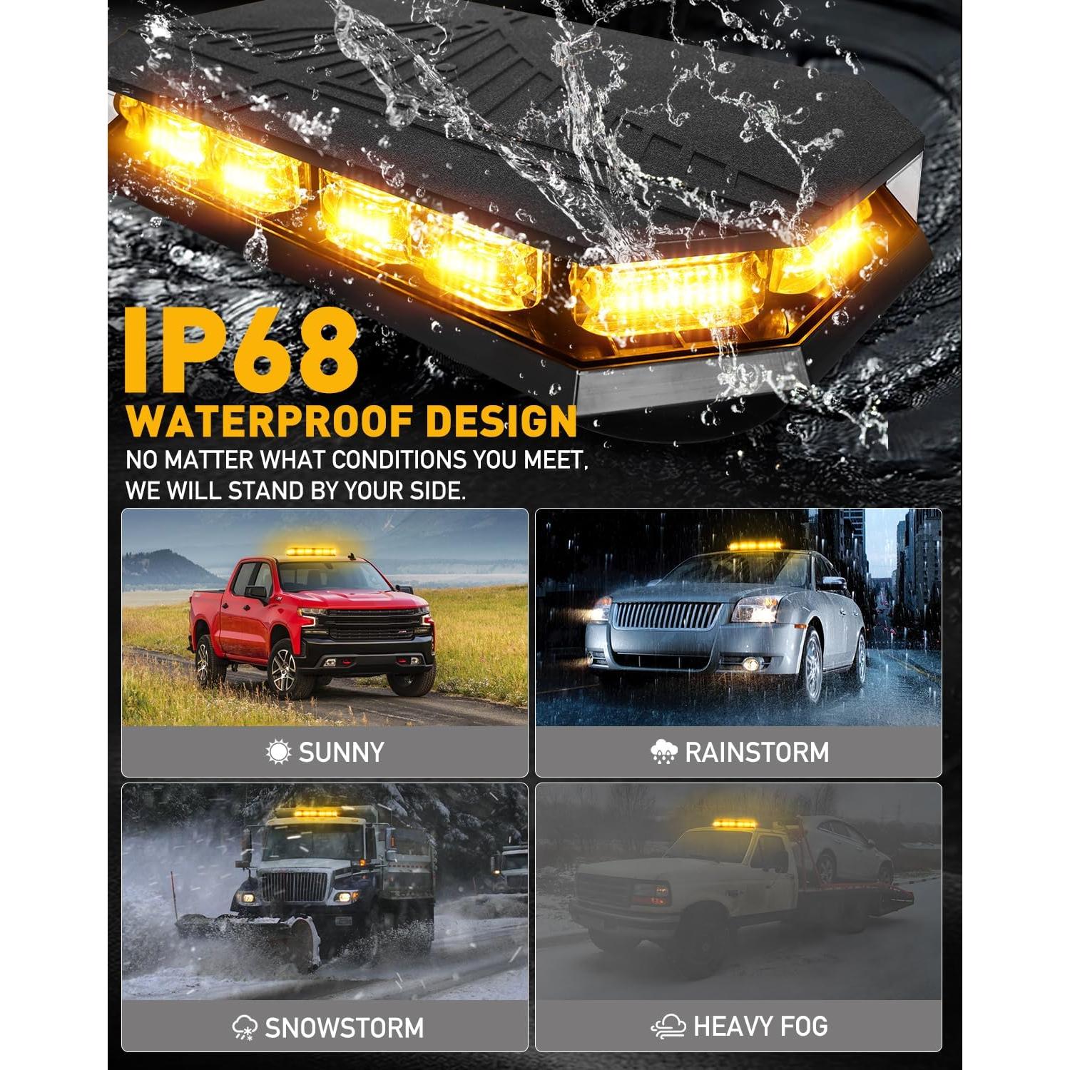 Barra de Luces Estroboscópicas HLauto 406D 102 LED Ámbar