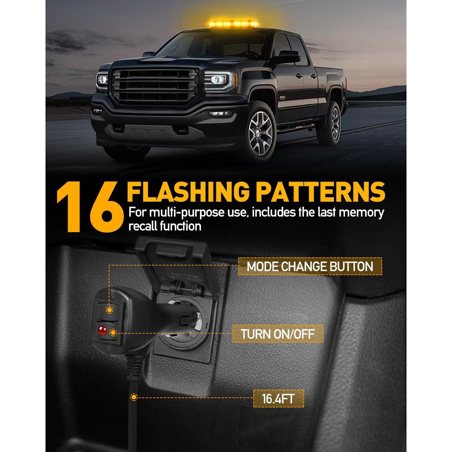 Barra de Luces Estroboscópicas HLauto 406D 102 LED Ámbar