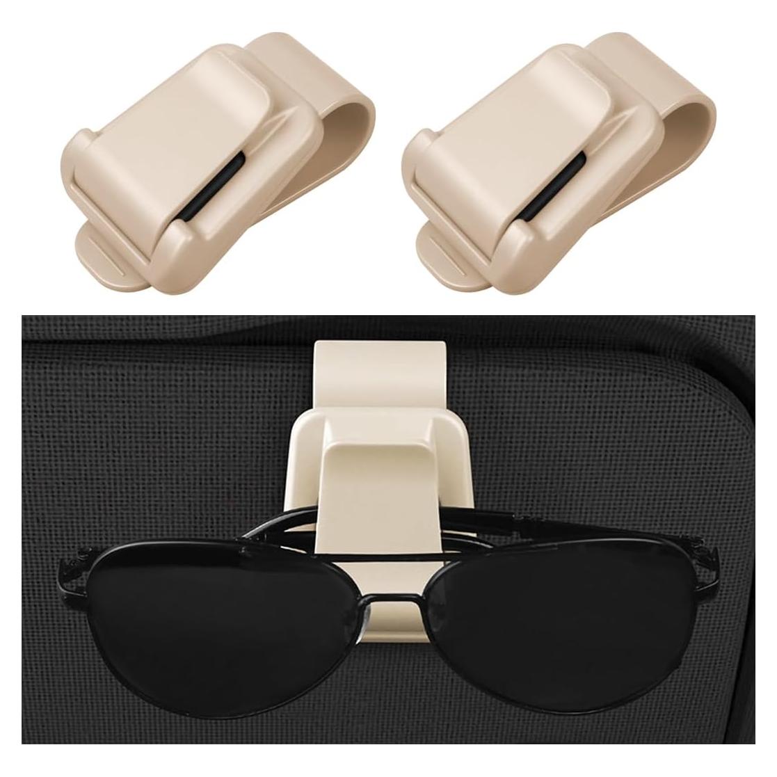 Soporte para Gafas de Sol Mandark 2PCS Clip Visera Beige