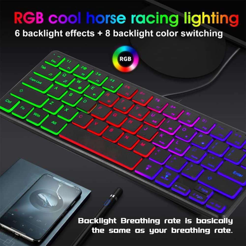 Teclado Mini Retroiluminado USB Abucow K64 64 Teclas RGB