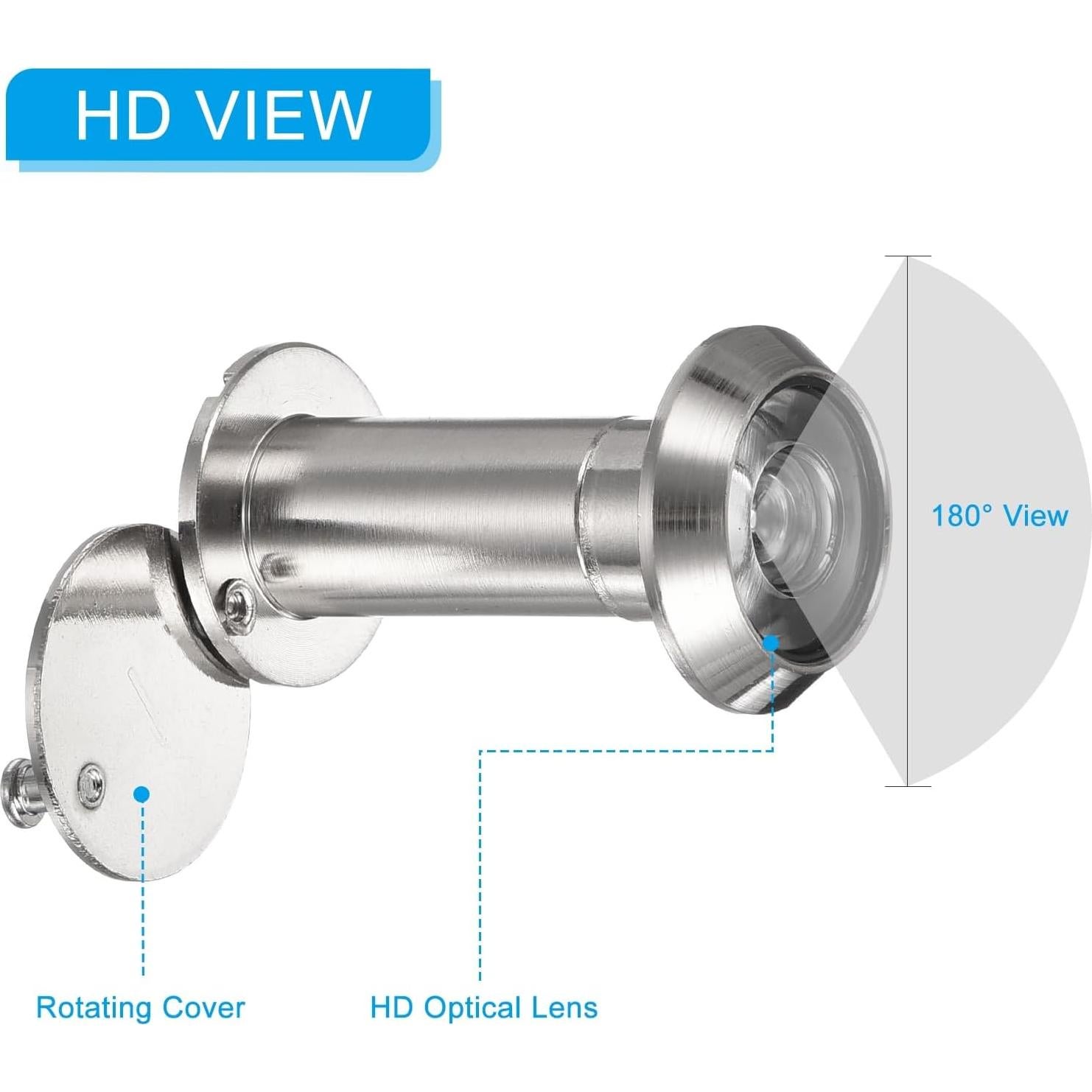 Mirilla de Puerta PATIKIL 180 Grados Cromo 2 Pcs