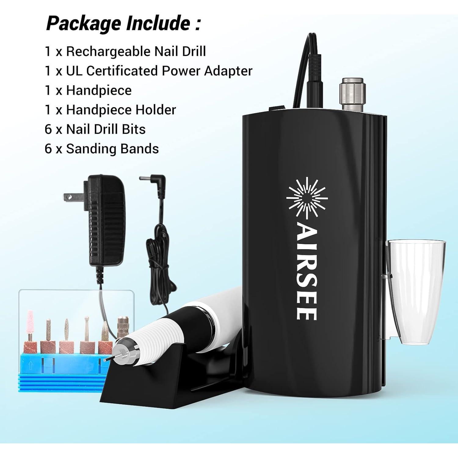 Taladro Eléctrico de Uñas AIRSEE NS-0801 30000 RPM Inalámbrico