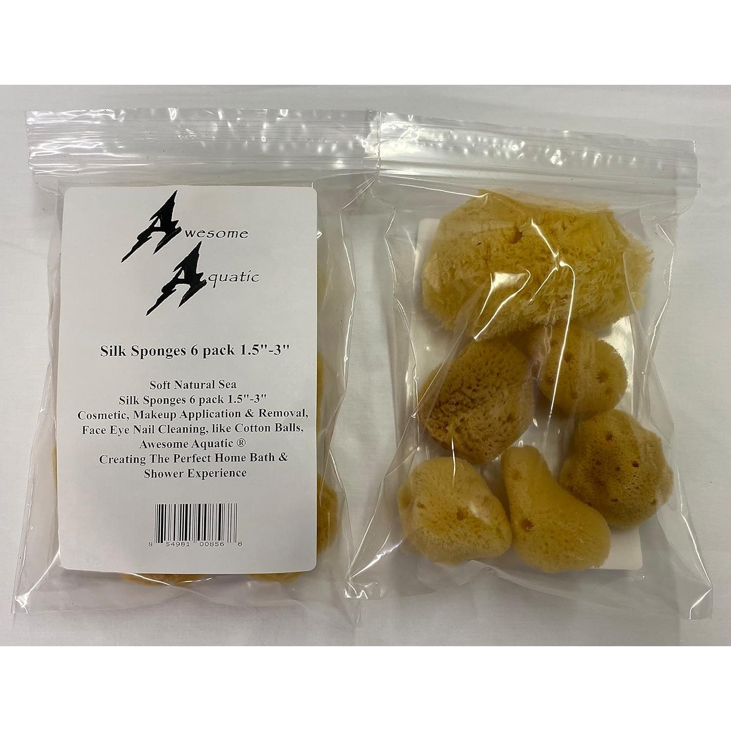 Esponjas de Seda Natural Suave 6 Piezas 3.81-7.62 cm para Maquillaje