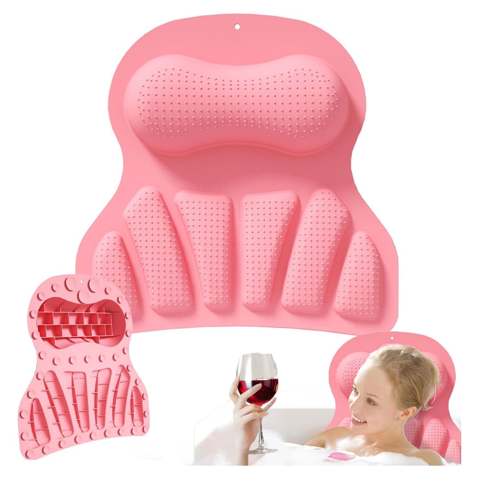 Cojín de Silicona COSHONWOL para Baño - Almohada Ergonómica Rosa