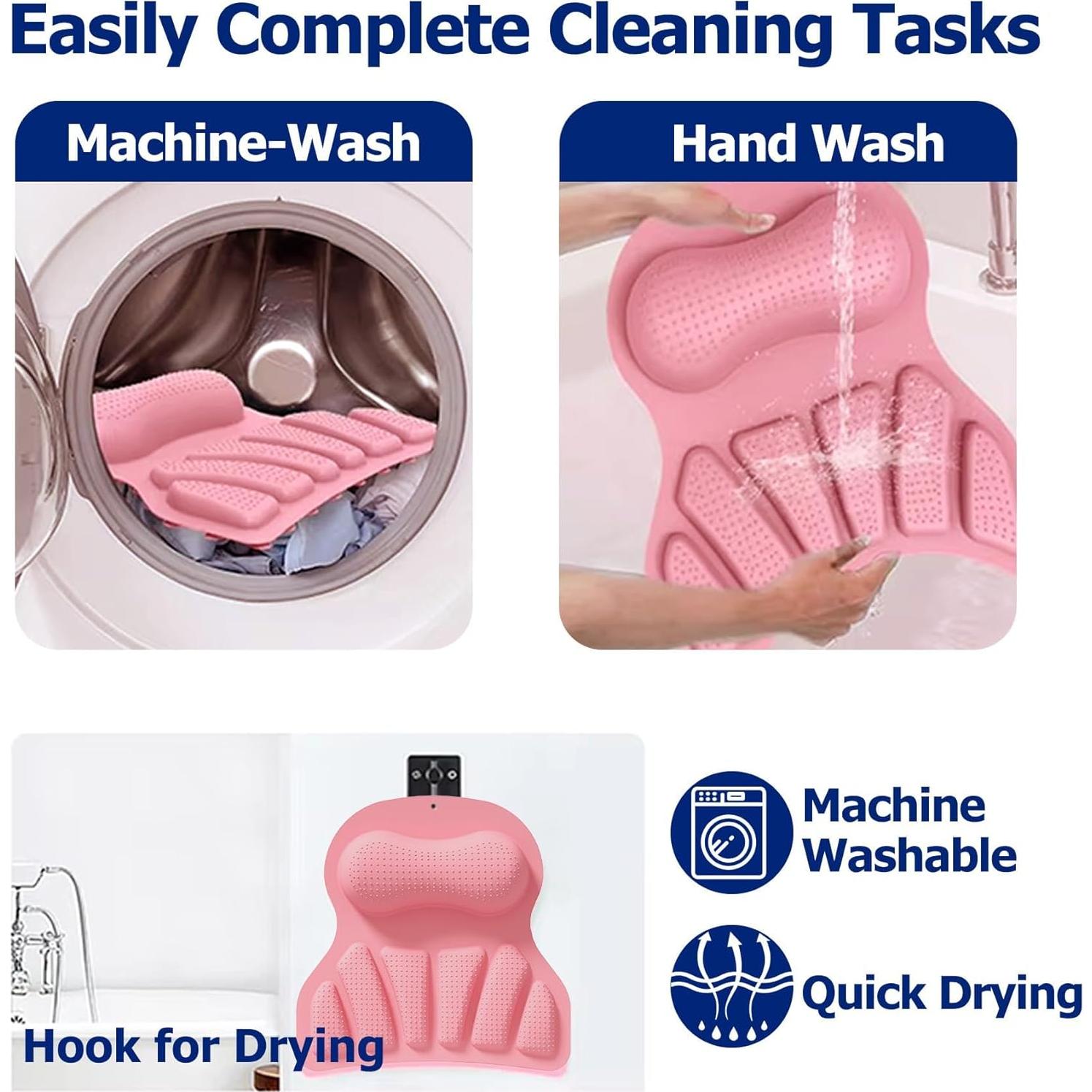 Cojín de Silicona COSHONWOL para Baño - Almohada Ergonómica Rosa