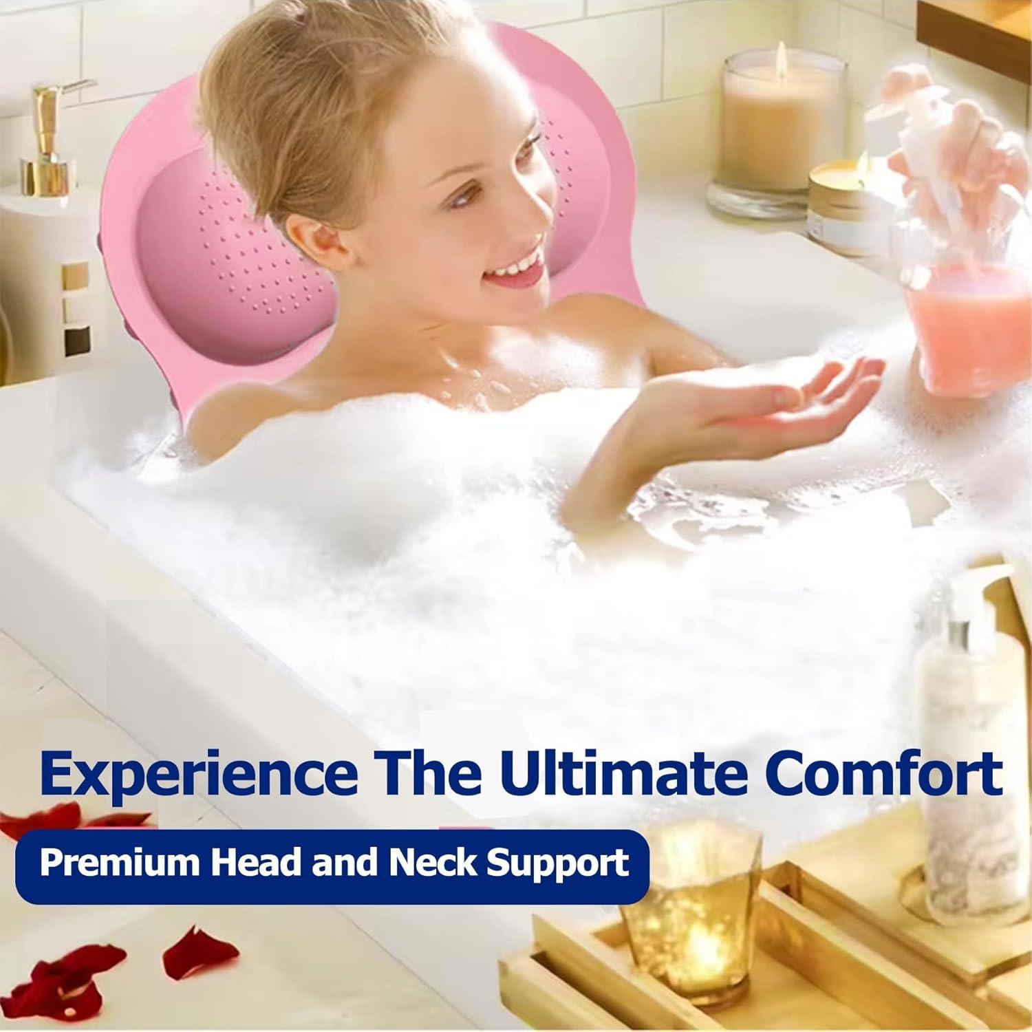 Cojín de Silicona COSHONWOL para Baño - Almohada Ergonómica Rosa