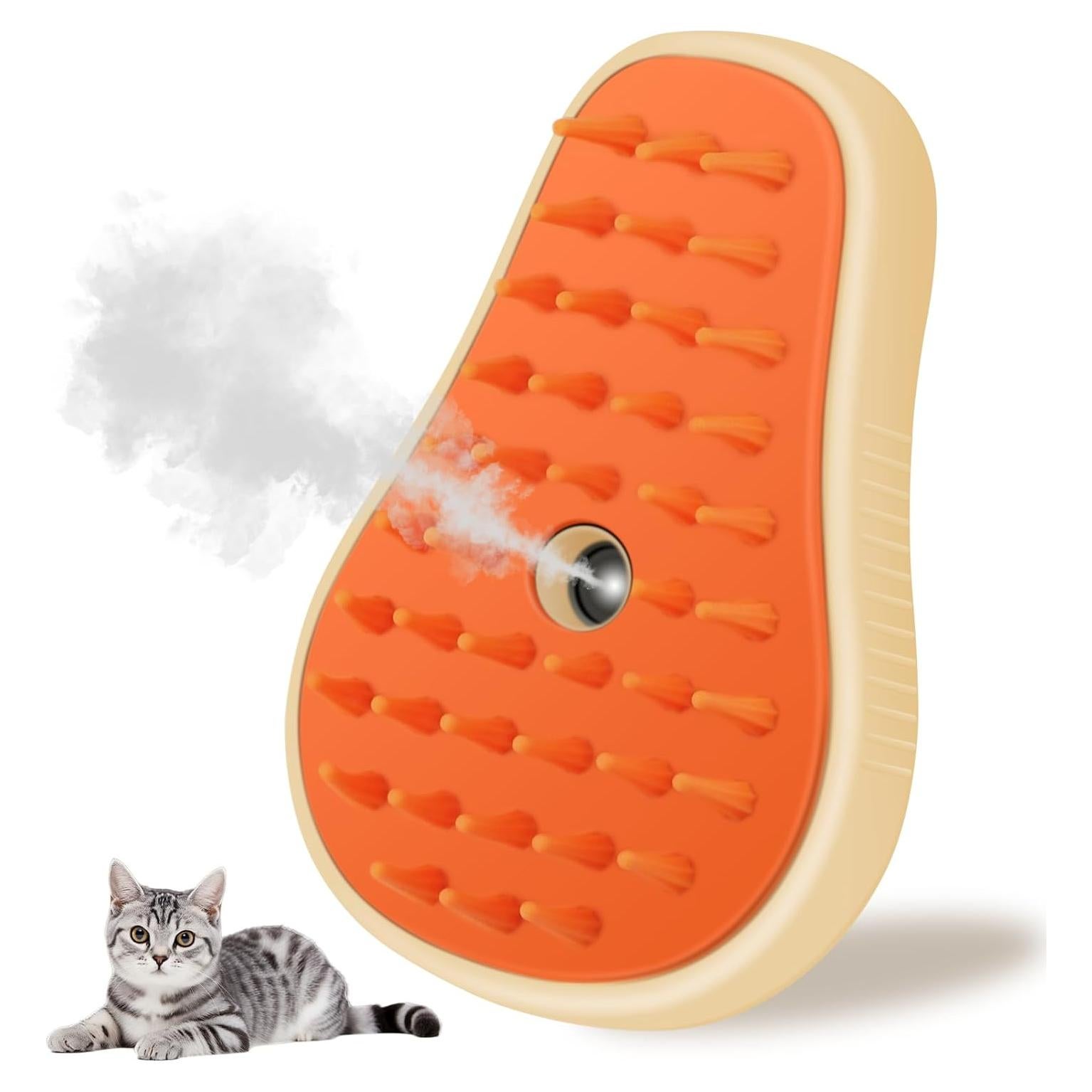 Cepillo de Vapor 3 en 1 KALAMANDA para Gatos Aguacate Blanco