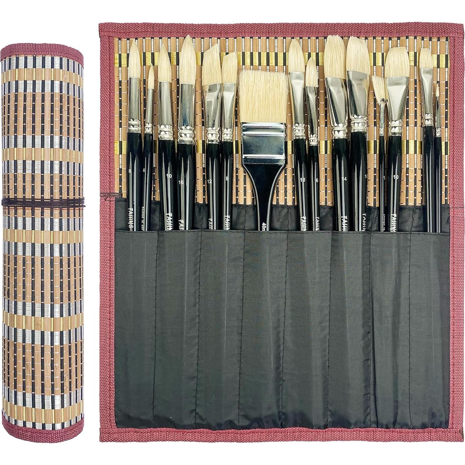 Juego de Pinceles Profesionales Falling in Art 15PCS Cerda Natural