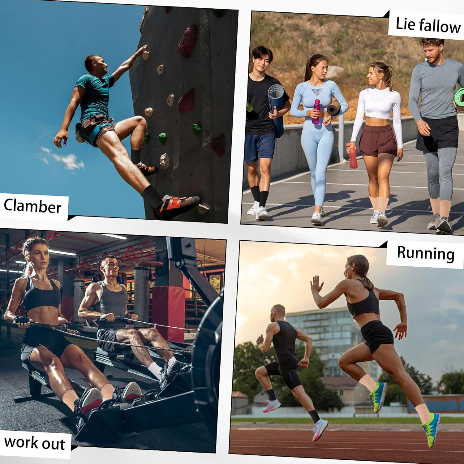 Mangas de Compresión para Tobillo Abiertas Beige S/M - Alivio Fascitis Plantar