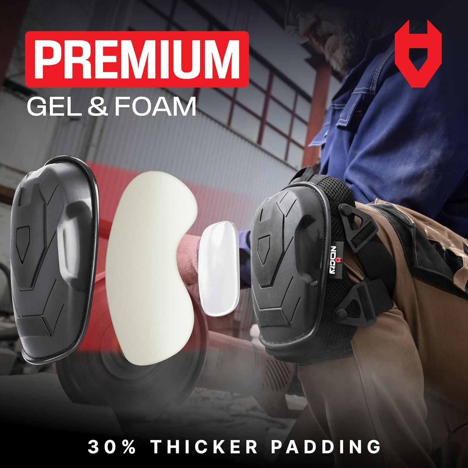 Almohadillas de Rodilla Profesionales NoCry - Gel y Espuma, Ajustables