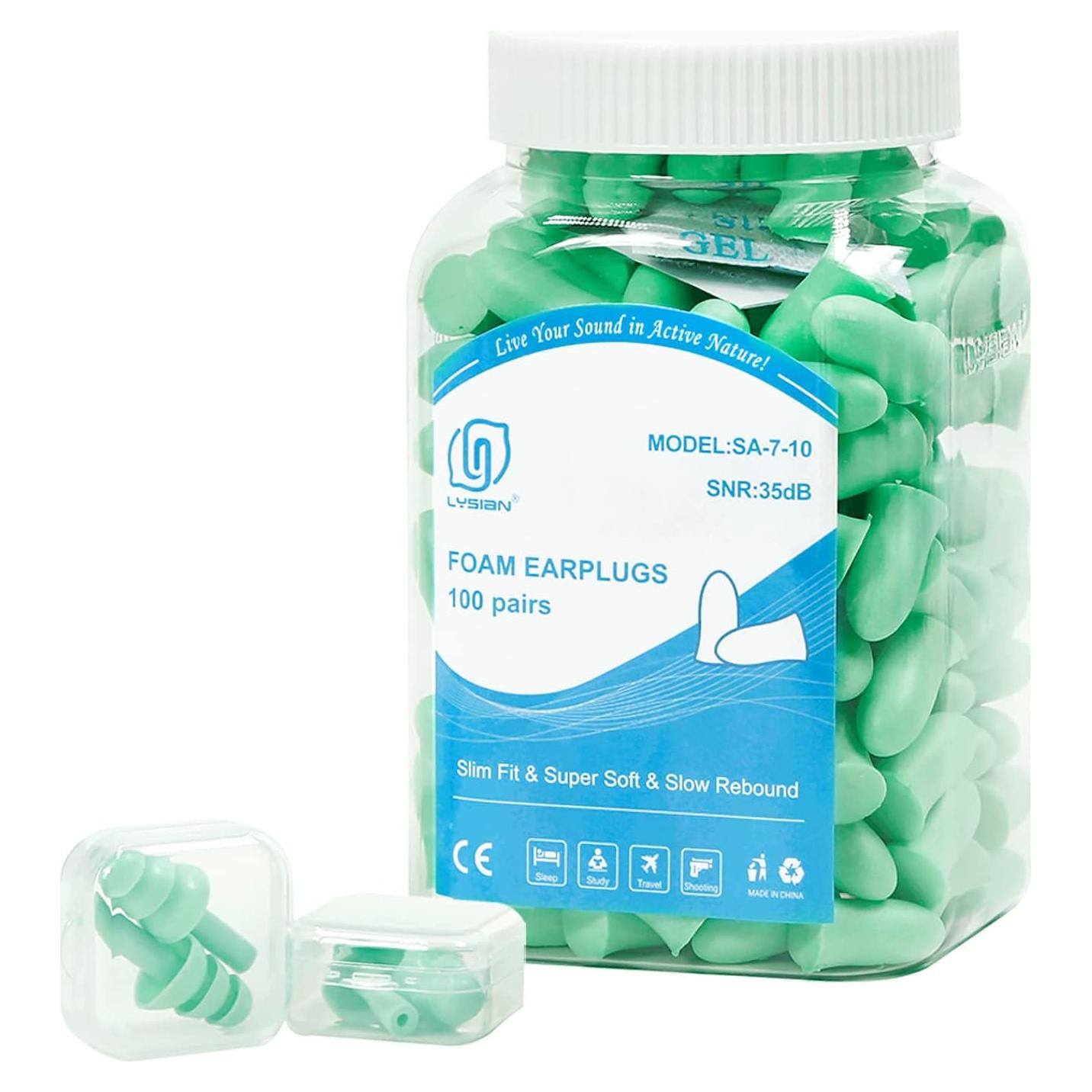 Tapones de Espuma LYSIAN 100 Pares Pequeños 35dB SNR