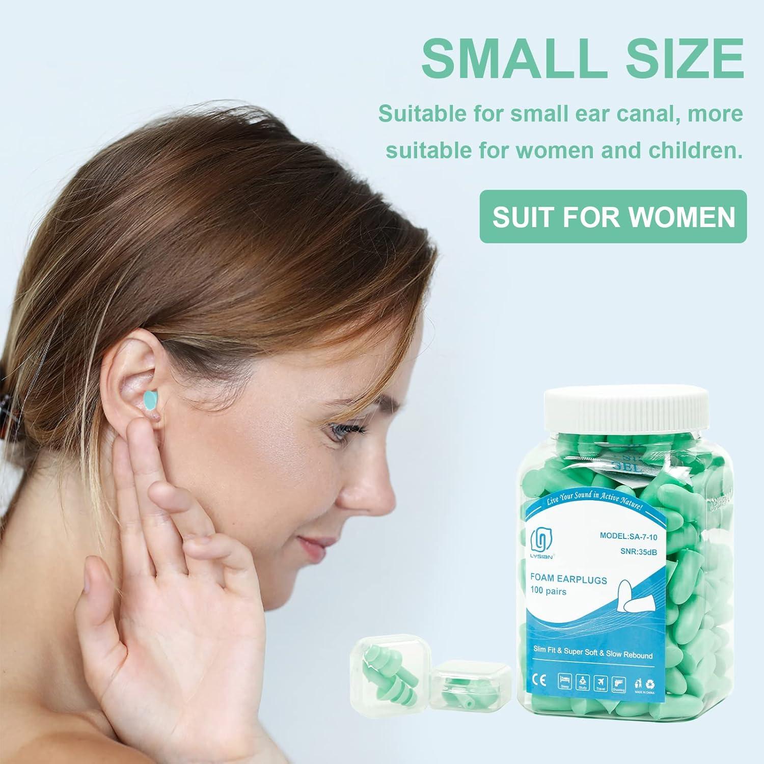 Tapones de Espuma LYSIAN 100 Pares Pequeños 35dB SNR